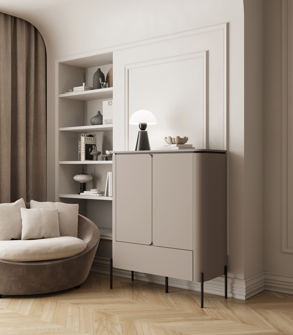 Vysoká komoda Bello 98 cm so zásuvkou - congo Komoda vysoká Bello 98 cm z szuflada - congo 