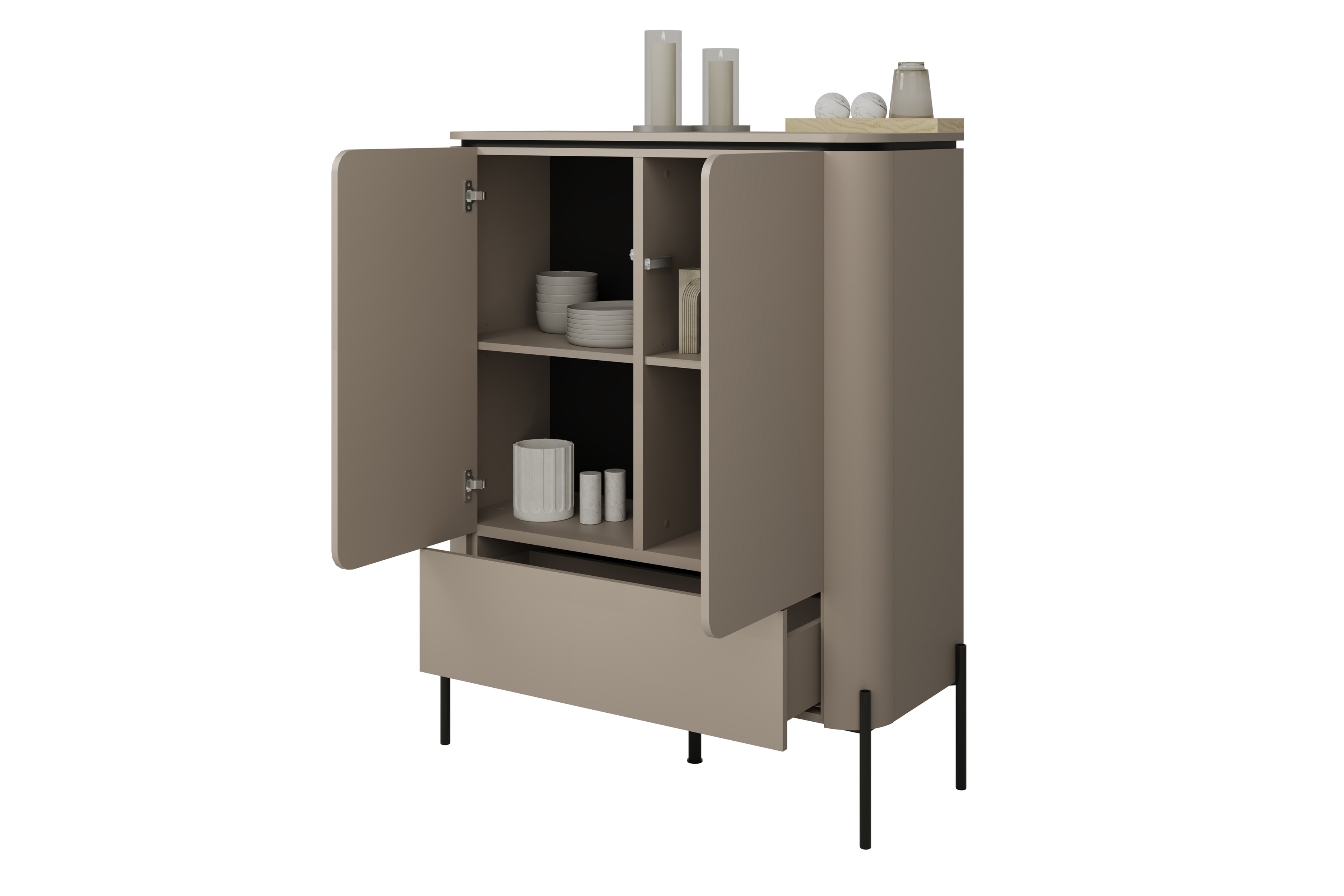 Vysoká komoda Bello 98 cm so zásuvkou - congo Komoda vysoká Bello 98 cm z szuflada - congo 