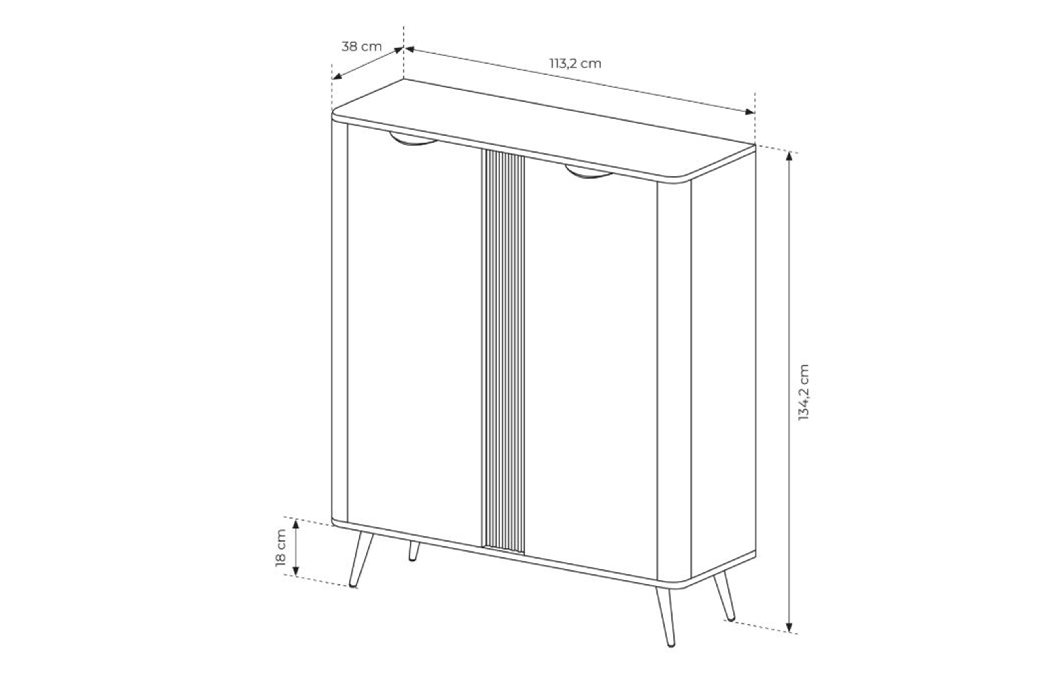 Vysoká komoda Edrin 113 cm - dub dunin / černá Komoda vysoká Edrin 113 cm - dub dunin / černá