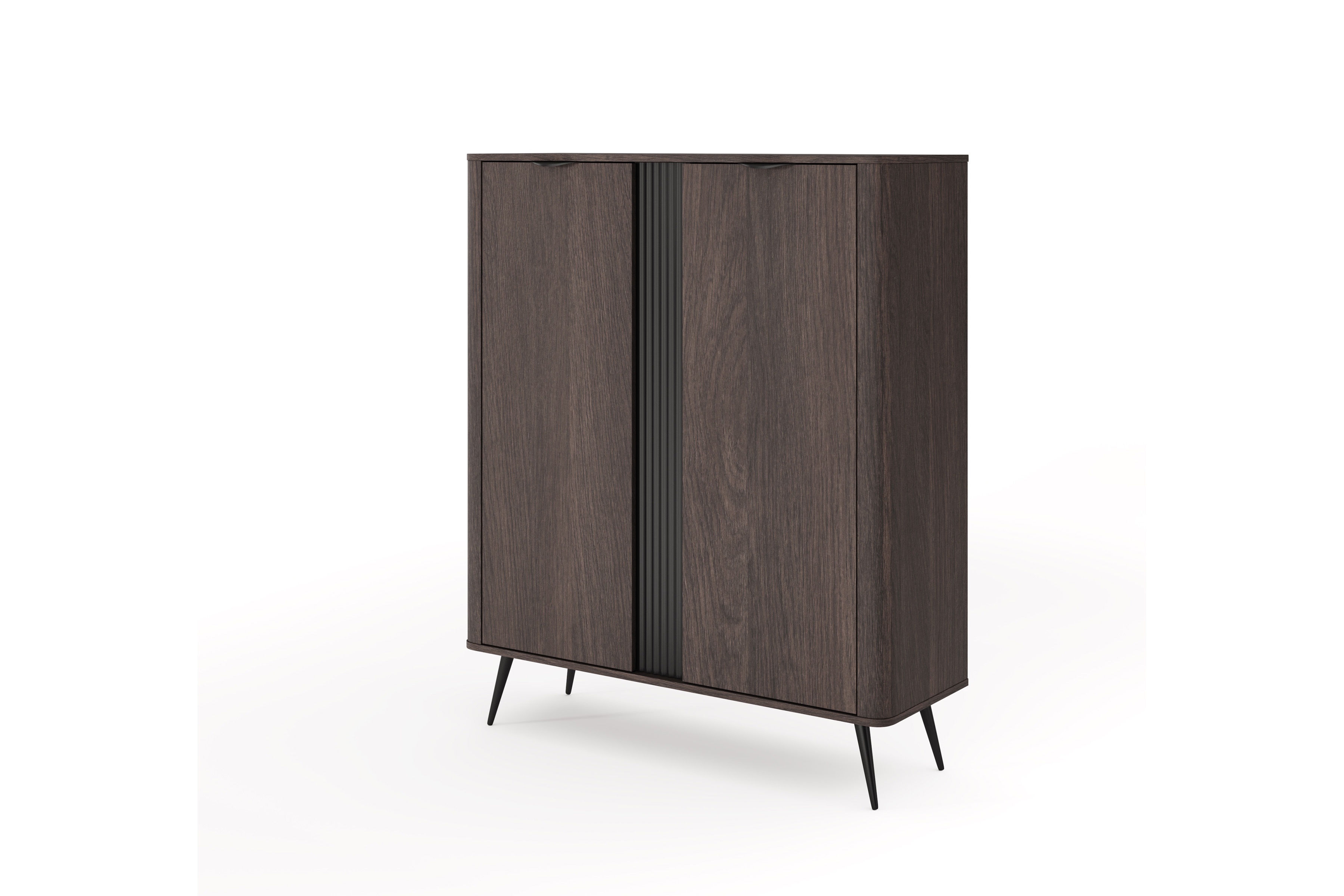 Vysoká komoda Edrin 113 cm - dub dunin / černá Komoda vysoká Edrin 113 cm - dub dunin / černá