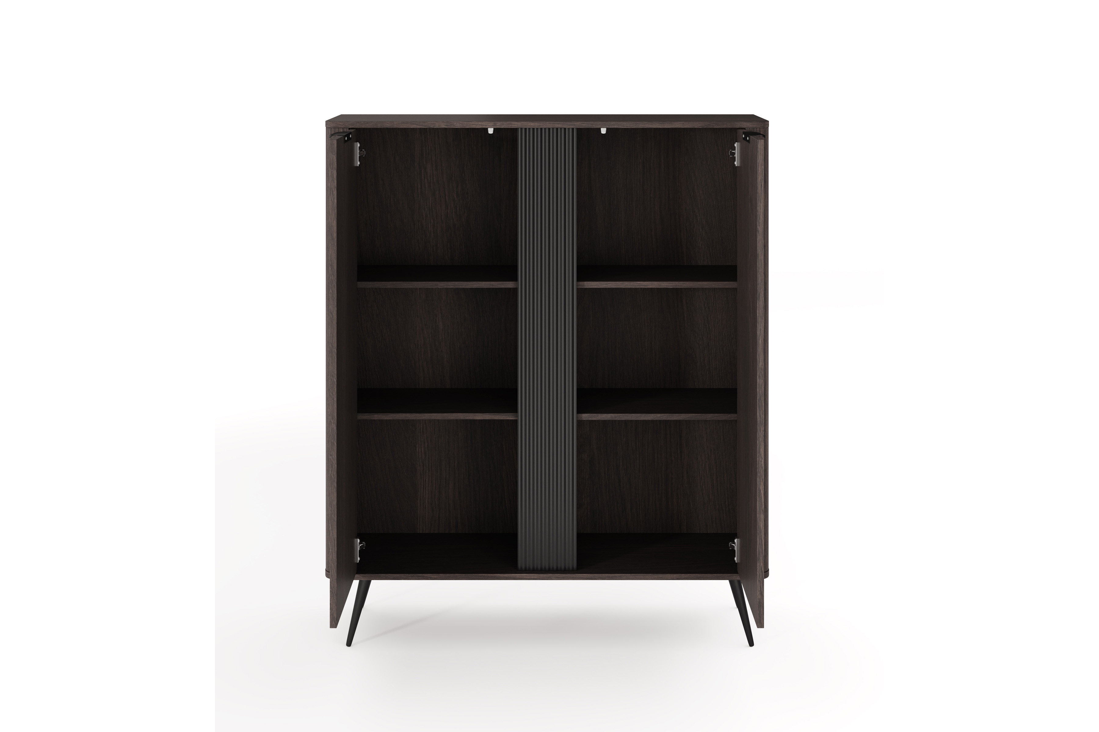 Vysoká komoda Edrin 113 cm - dub dunin / černá Komoda vysoká Edrin 113 cm - dub dunin / černá