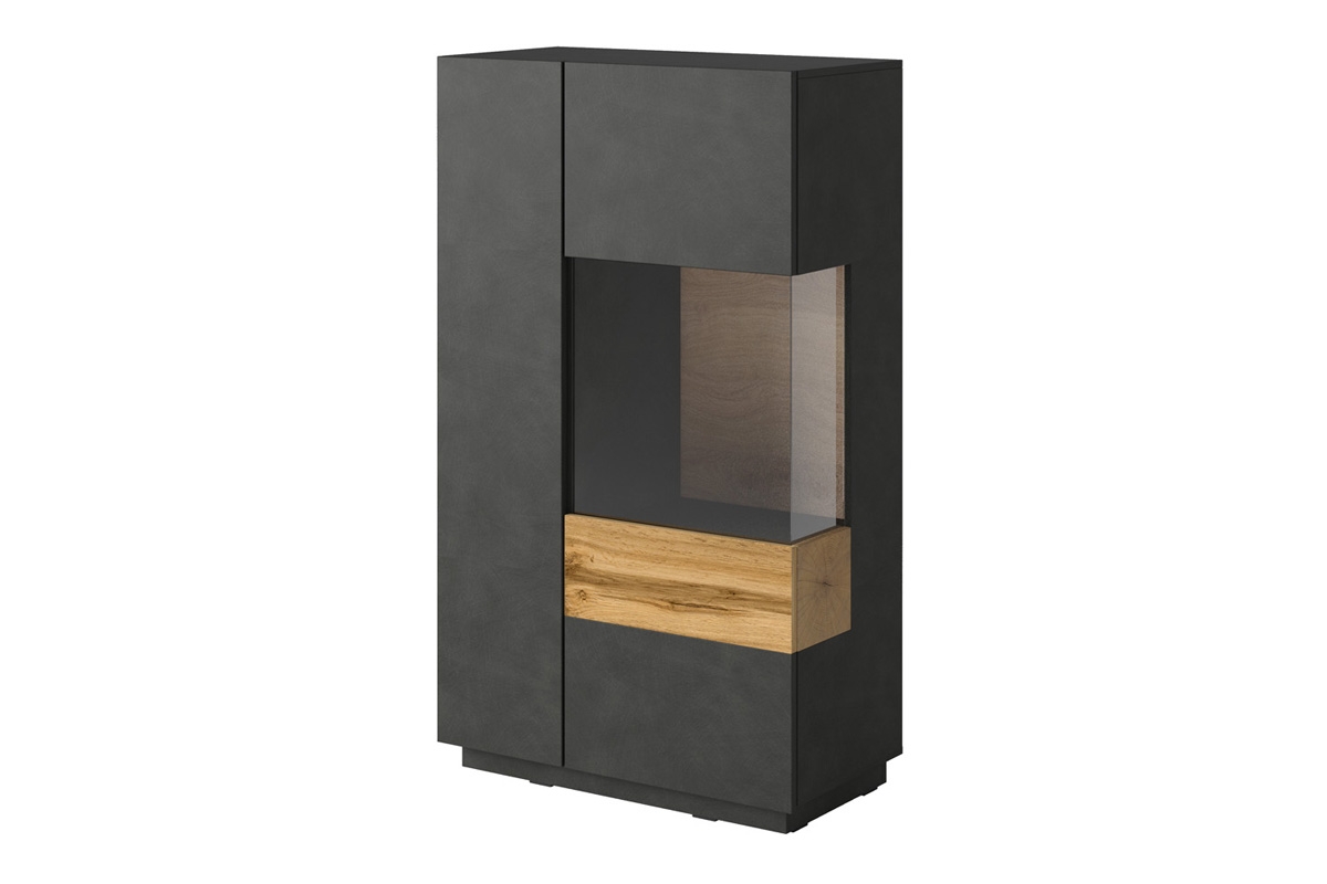 Vitrína dvojdverová Pravá Silke 44 - matera / Dub wotan moderná Komoda 