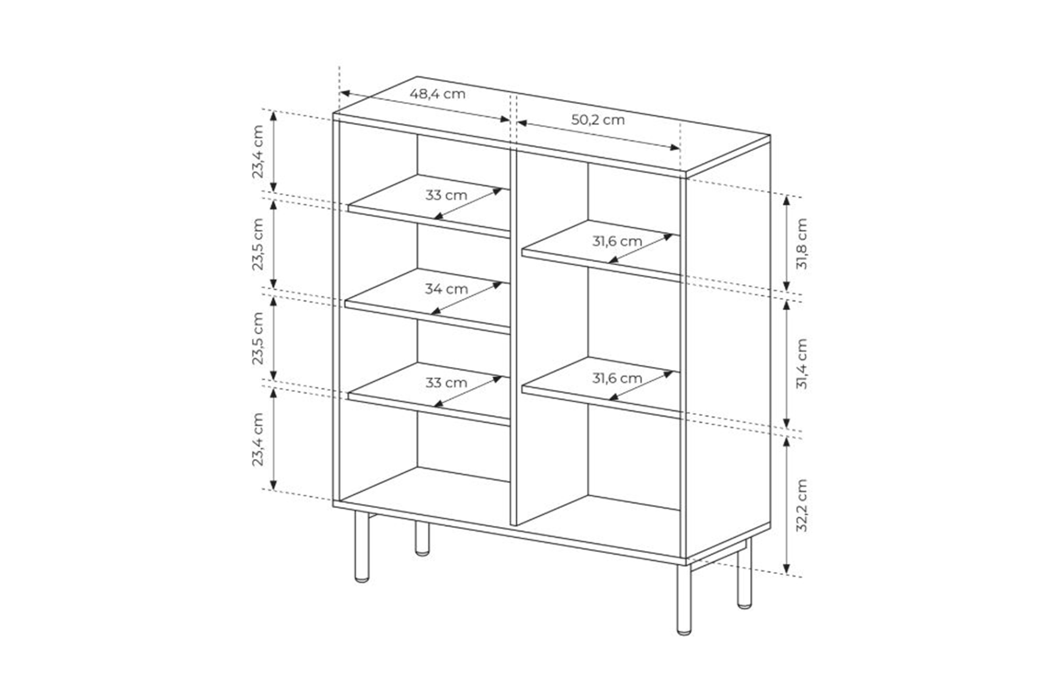 Vysoká komoda Rivio 104 cm - dub cremona Komoda vysoká Rivio 104 cm  - Dub cremona