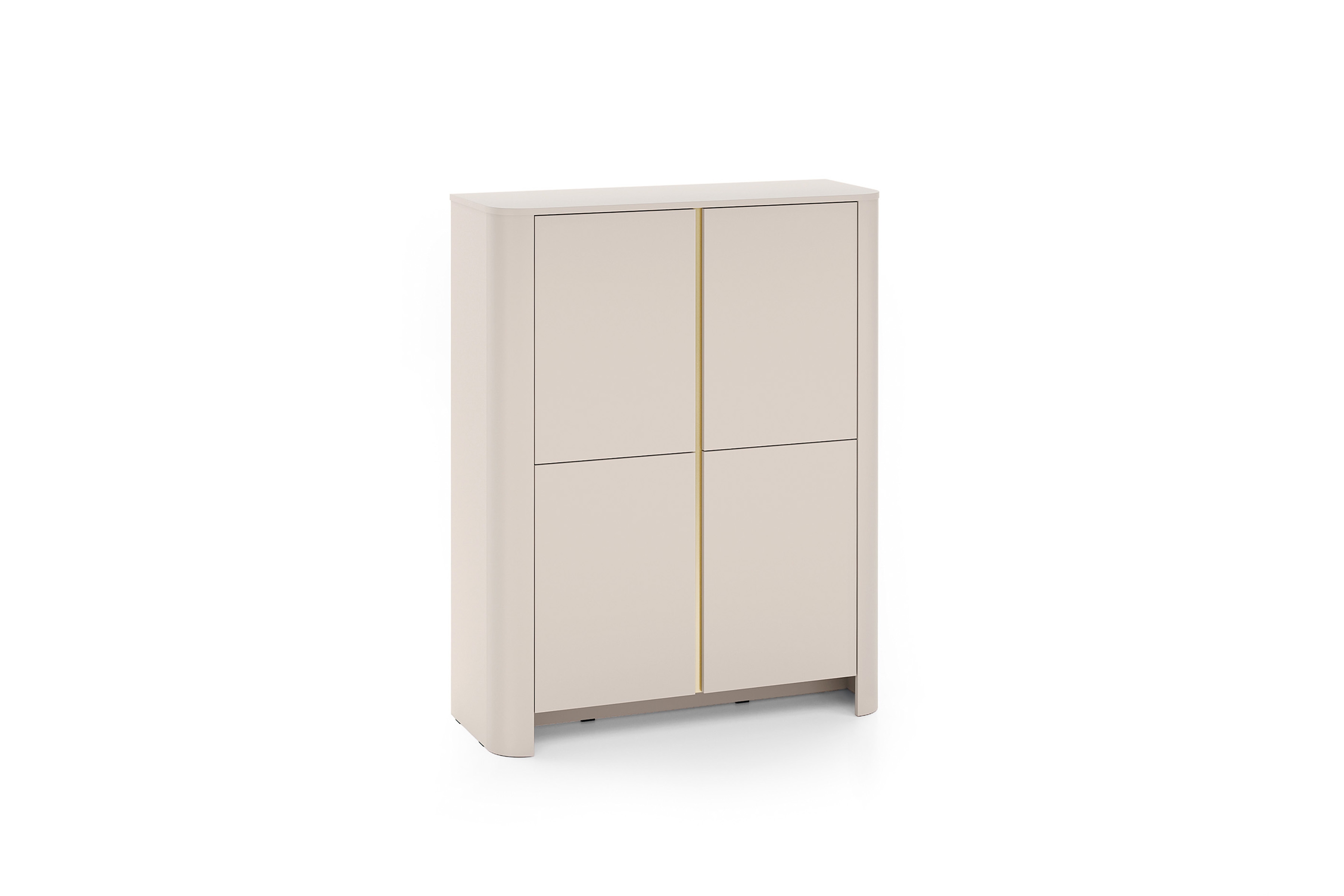 Vysoká komoda Sorrenti 103 cm - kašmírová / zlatá Komoda vysoká Sorrenti 103 cm - kašmír / zlaté