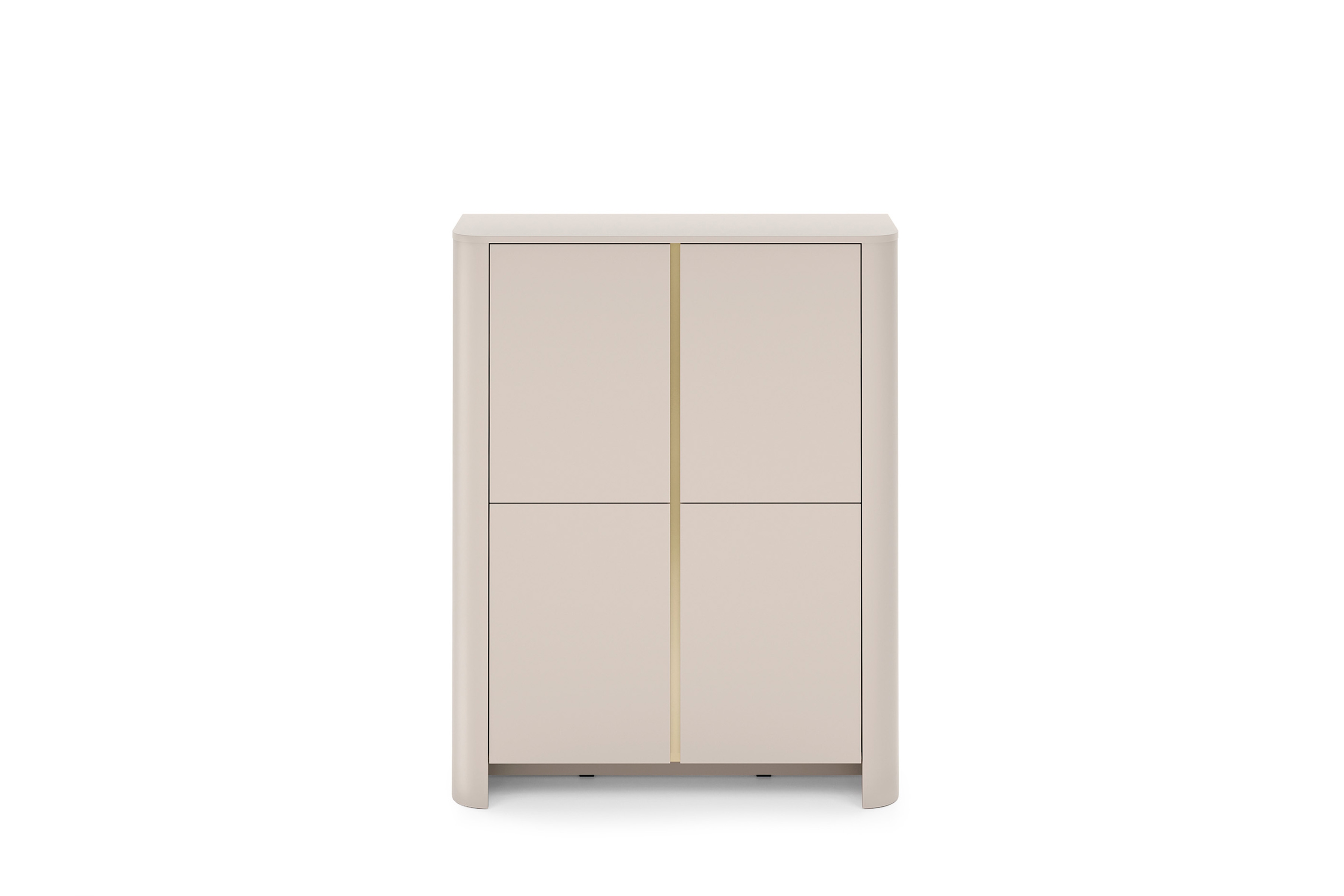 Vysoká komoda Sorrenti 103 cm - kašmírová / zlatá Komoda vysoká Sorrenti 103 cm - kašmír / zlaté