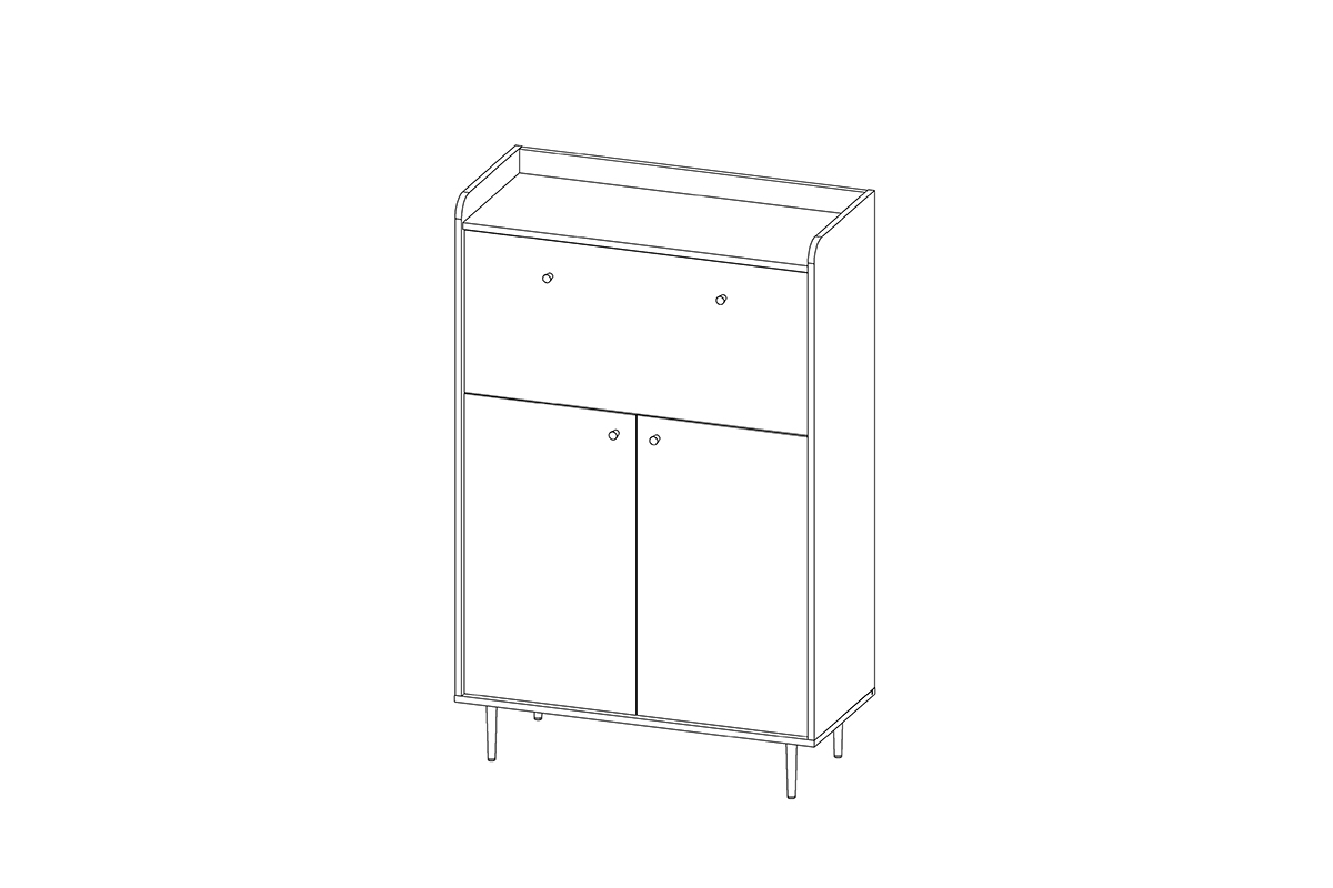 Komoda Kastelio s barem - brandy castello Domáci bar na czarnych nogach