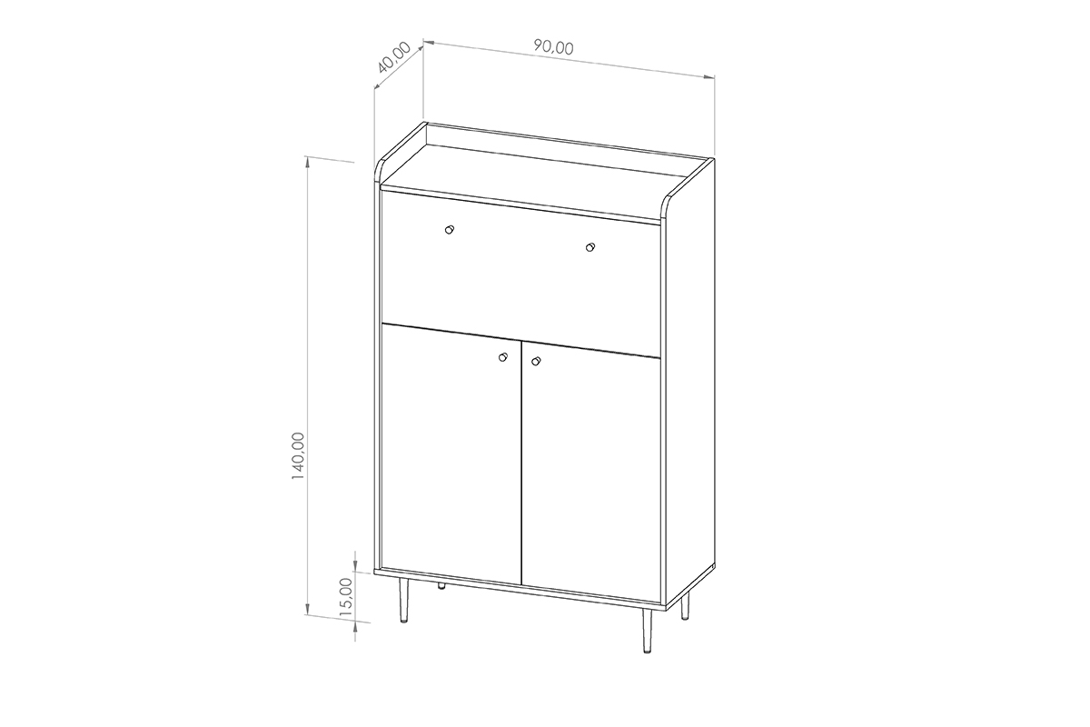 Komoda Kastelio s barem - brandy castello Domáci bar do obývacího pokoje