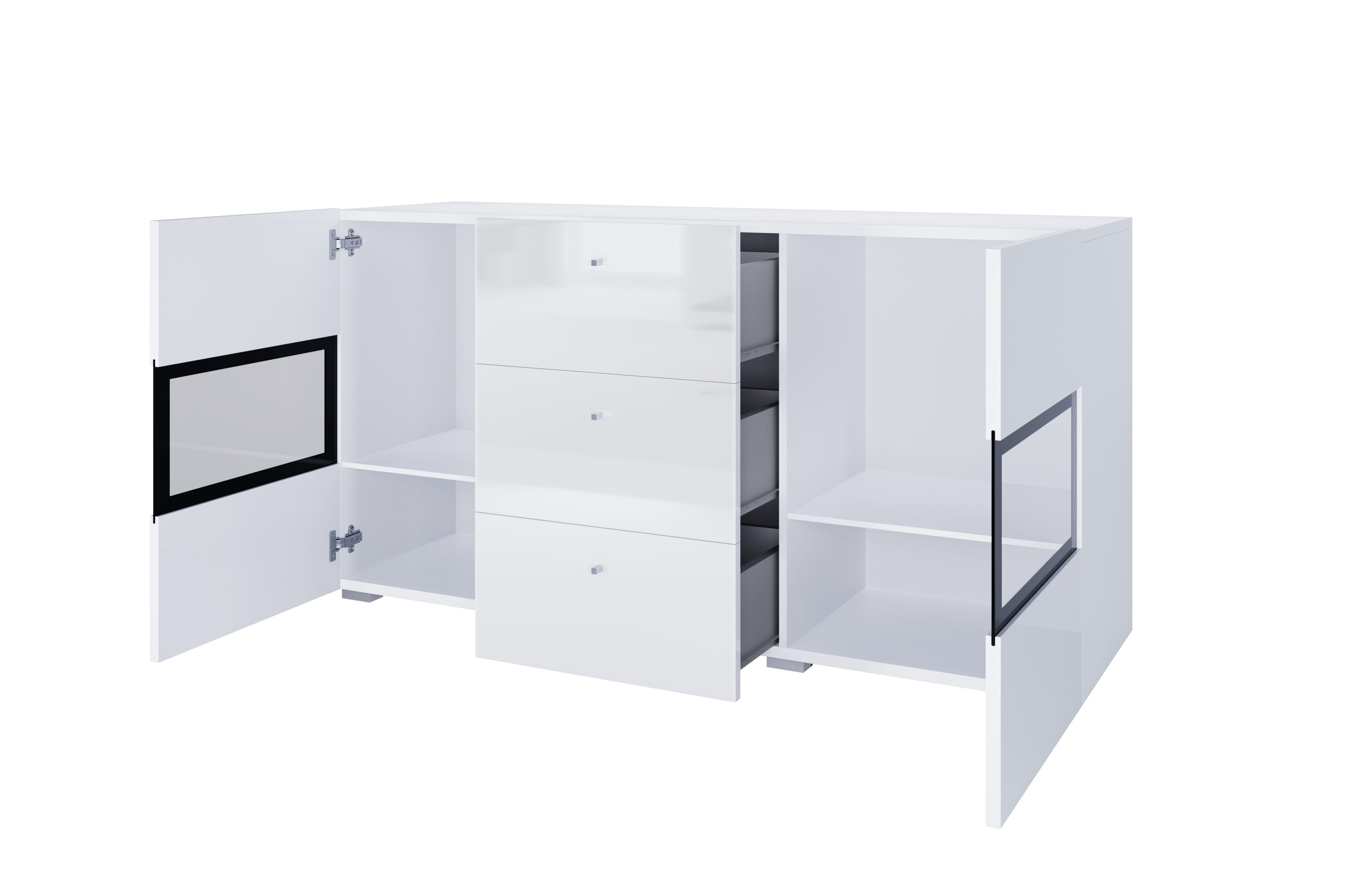 Komoda so zásuvkami Baros 26 - 132 cm - biely lesk Komoda so zásuvkami Baros 26 - 132 cm - biely lesk