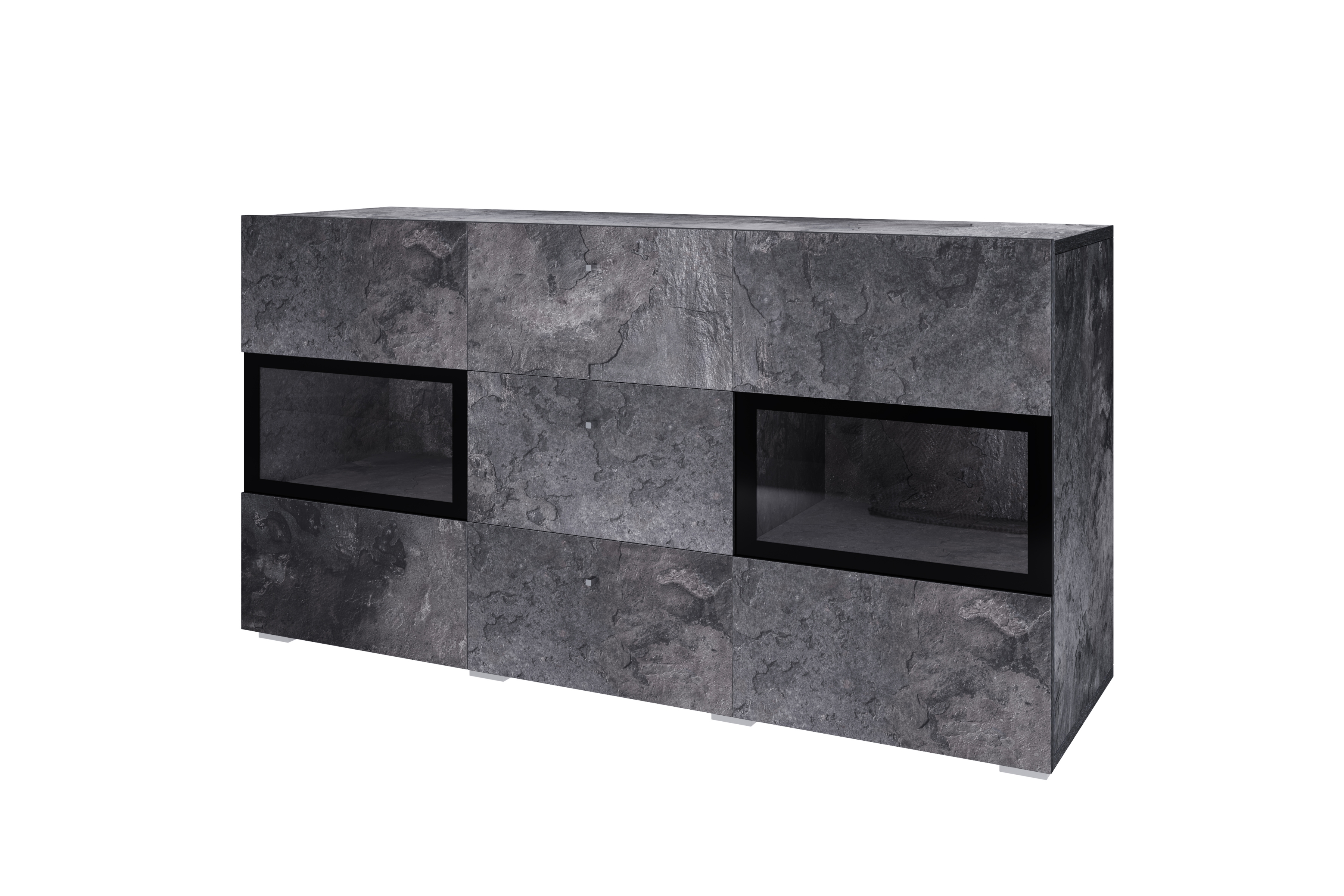 Komoda so zásuvkami Baros 26 - 132 cm - tmavý beton / schiefer Komoda so zásuvkami Baros 26 - 132 cm - tmavý beton / schiefer