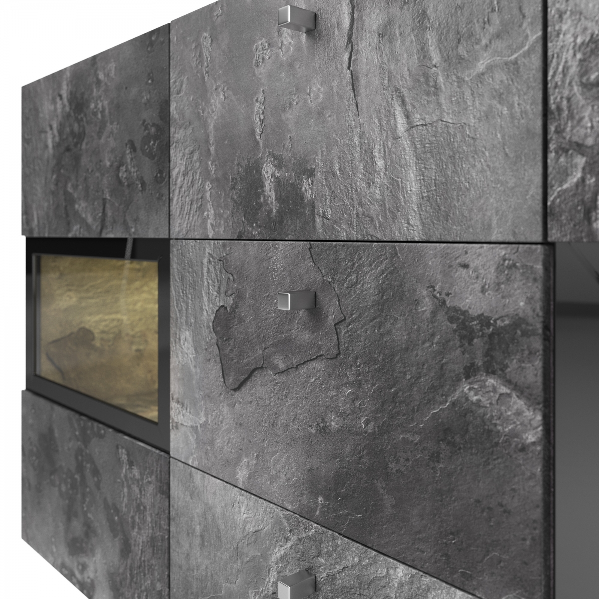 Komoda so zásuvkami Baros 26 - 132 cm - tmavý beton / schiefer Komoda so zásuvkami Baros 26 - 132 cm - tmavý beton / schiefer