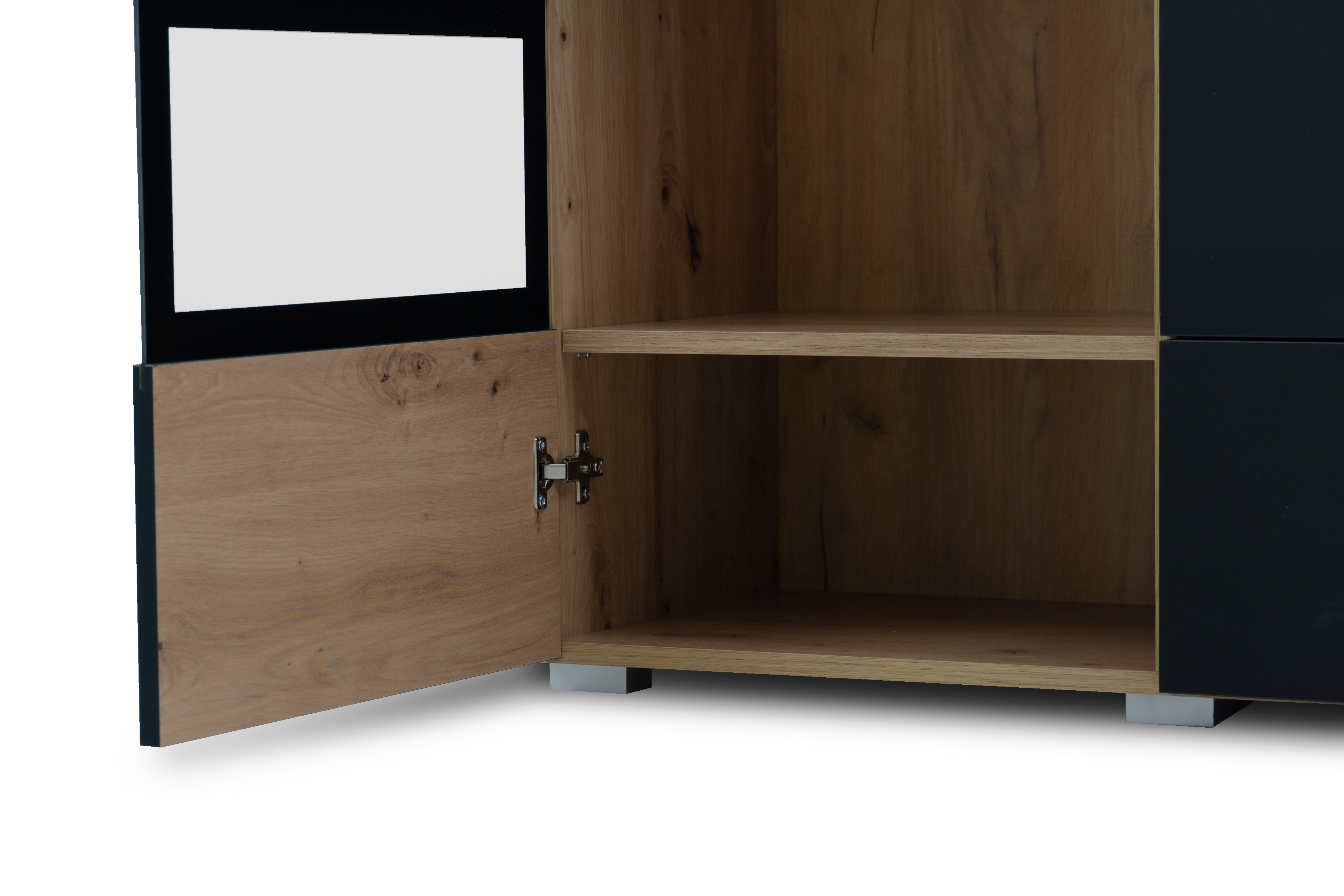 Komoda Baros 26 132 cm so zásuvkami - dub artisan / čierny mat Komoda so zásuvkami Baros 26 - 132 cm - Dub artisan / Čierny mat