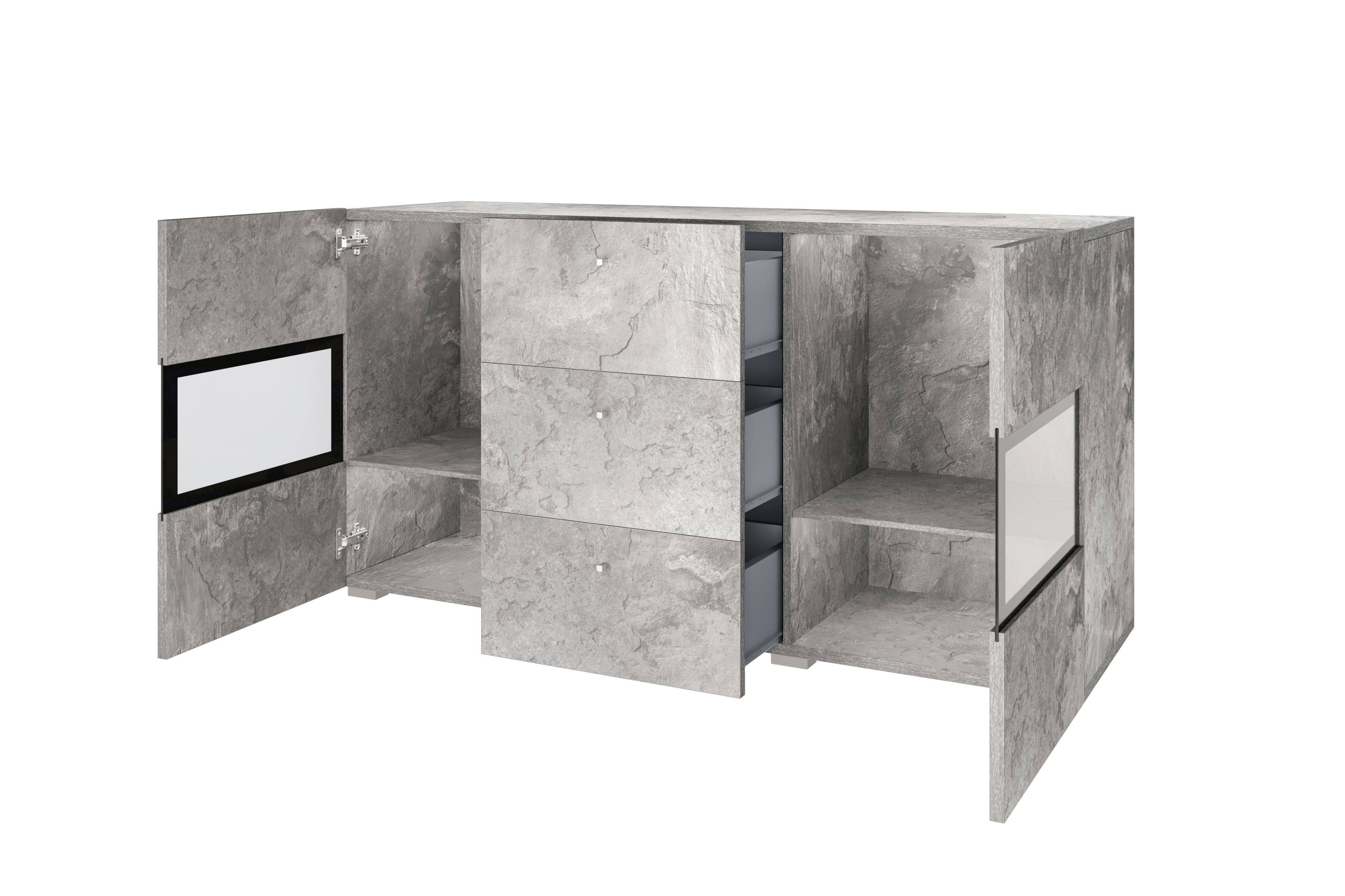 Komoda so zásuvkami Baros 26 - 132 cm - svetlý beton Komoda so zásuvkami Baros 26 - 132 cm - svetlý beton