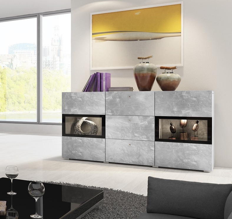 Komoda so zásuvkami Baros 26 - 132 cm - svetlý beton Komoda so zásuvkami Baros 26 - 132 cm - svetlý beton