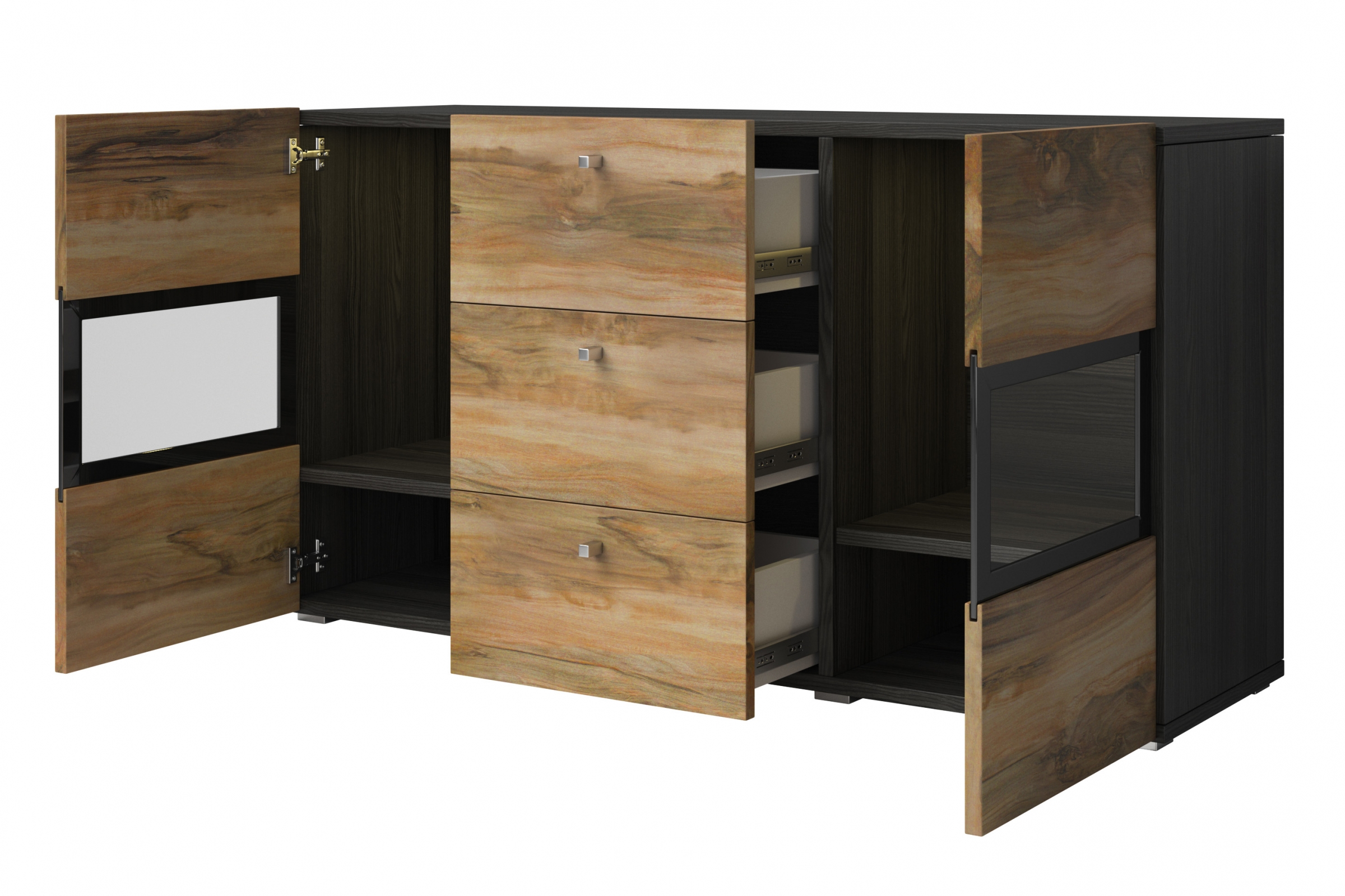 Komoda so zásuvkami Baros 26 - 132 cm - touchwood / Orech sattin Komoda so zásuvkami Baros 26 - 132 cm - touchwood / Orech sattin