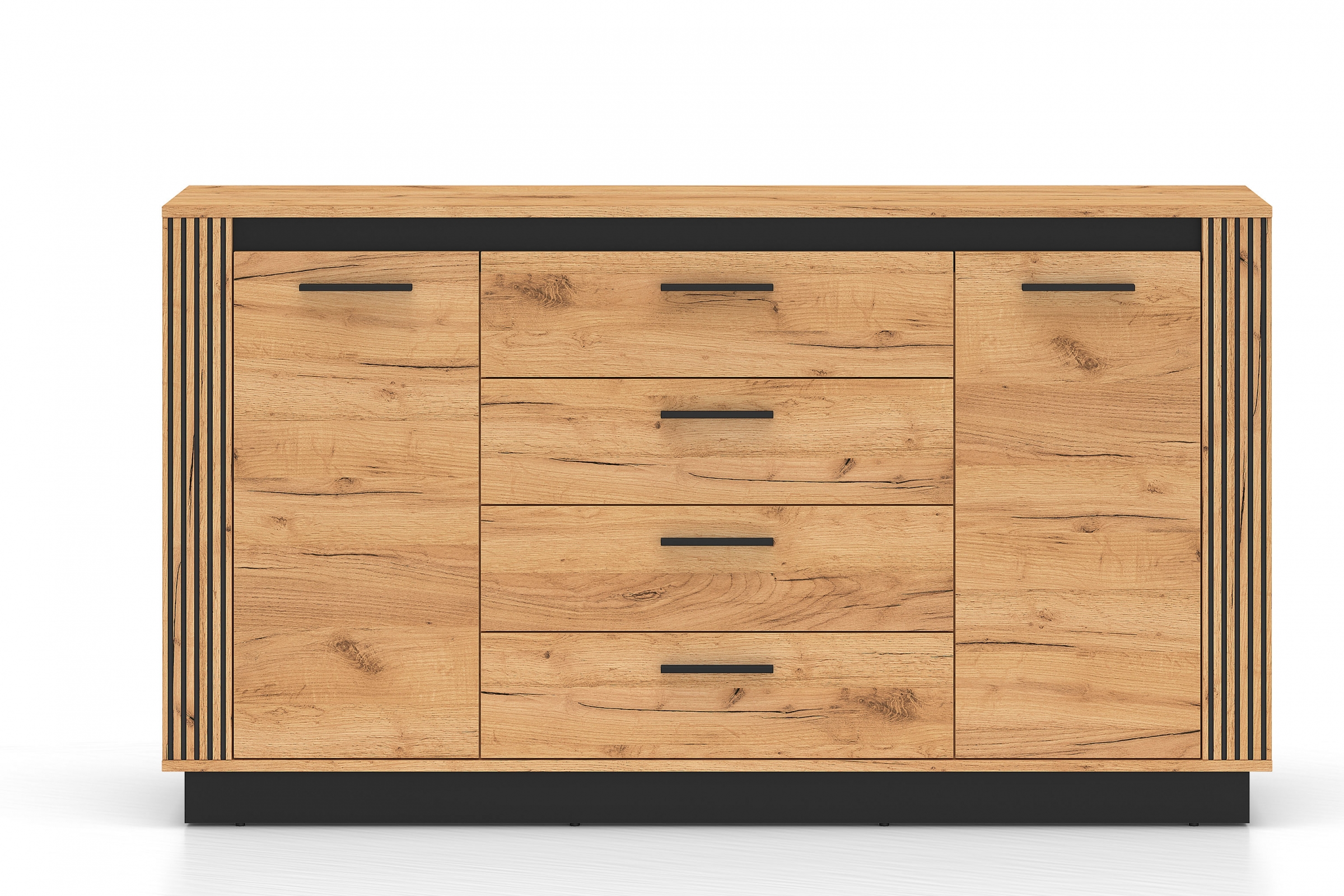 Komoda so zásuvkami Clawi 06 - 160 cm - Dub craft zlaté / Čierny Komoda so zásuvkami Clawi 06 - 160 cm - Dub craft zlaté / Čierny