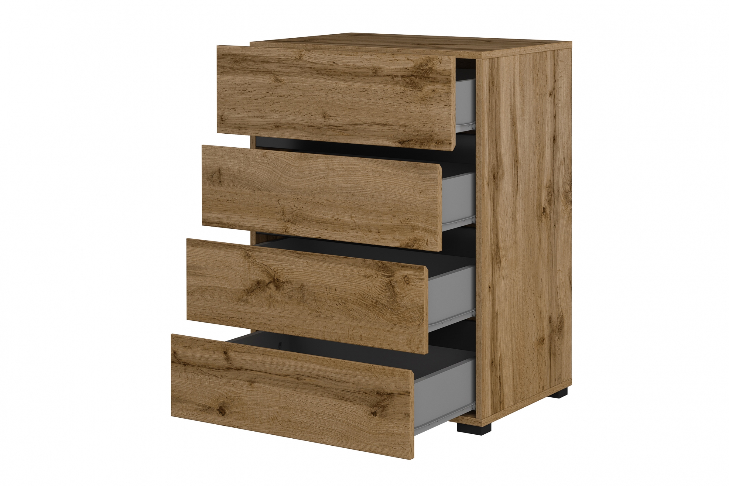 Komoda Cross 60 cm - dub wotan / čierna Komoda so zásuvkami Gramon 60 cm - Dub wotan / Čierny