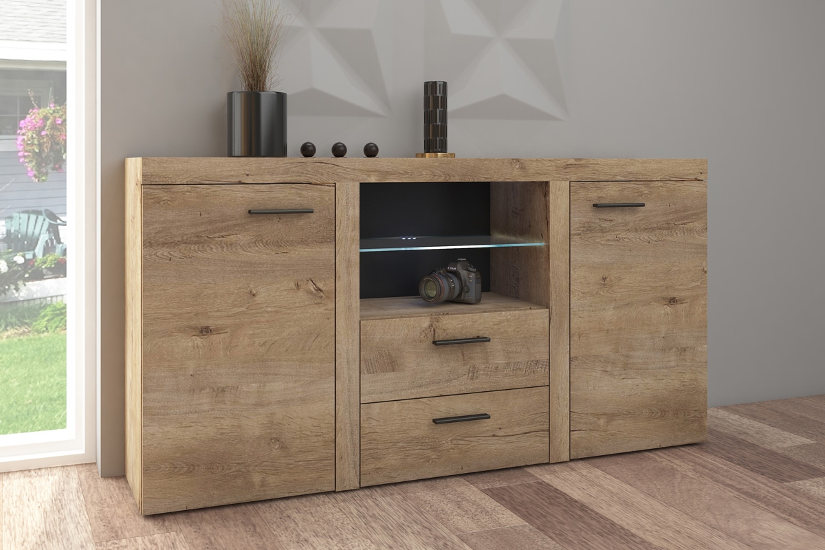 Komoda Luiza 2F 2S - dub lefkas - 157 cm Komoda so zásuvkami Luiza 2F2S - 157 cm - Dub Lefkas