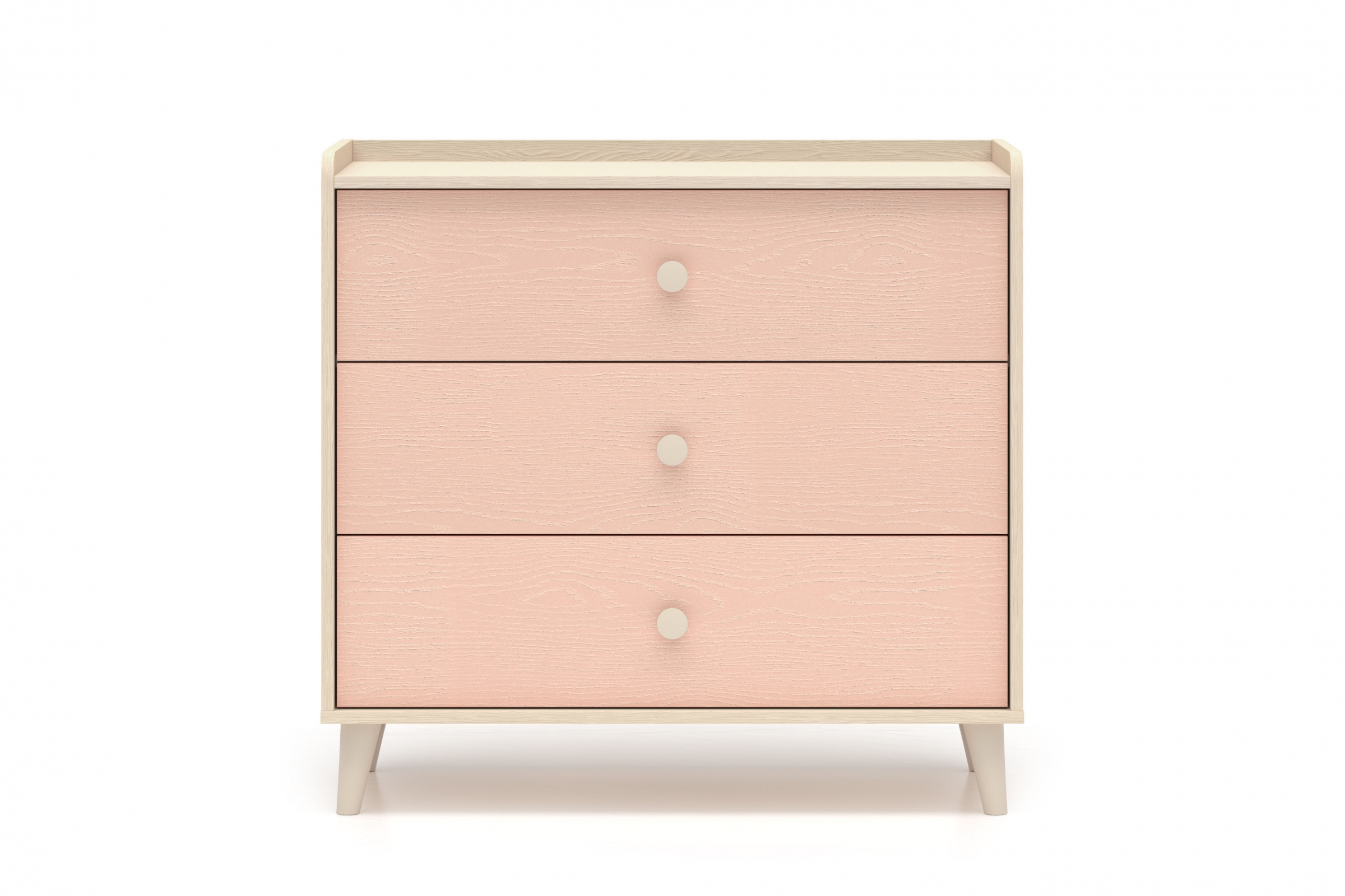 Dětská zásuvková komoda Marla 90 cm - pouštní písek / růžová Komoda se zásuvkami Marla 90 cm - piasek pustyni / millenial pink