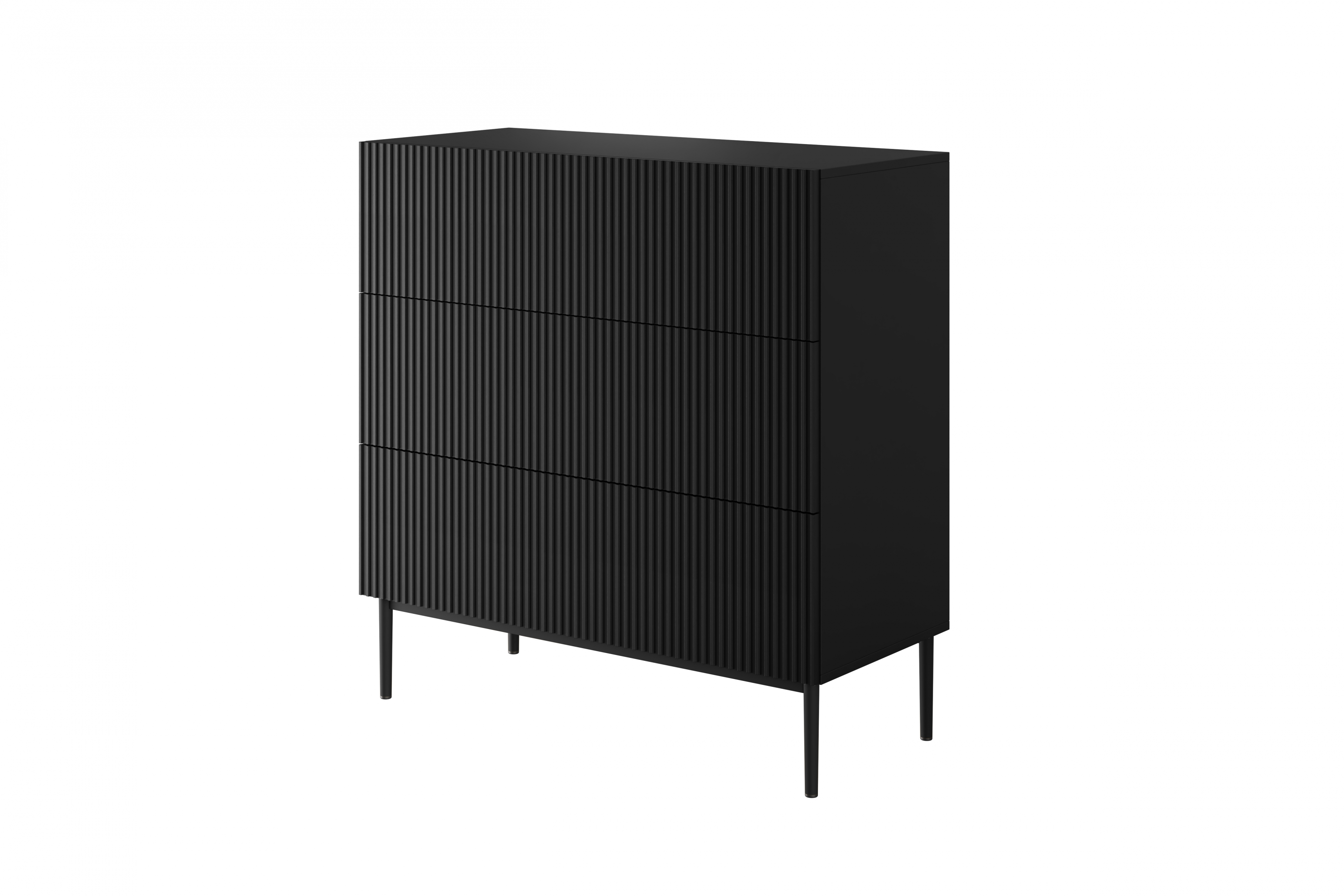 Komoda Nicole 100 cm - čierny mat / čierna Komoda so zásuvkami Nicole 100 cm - Čierny mat / čierny nozki