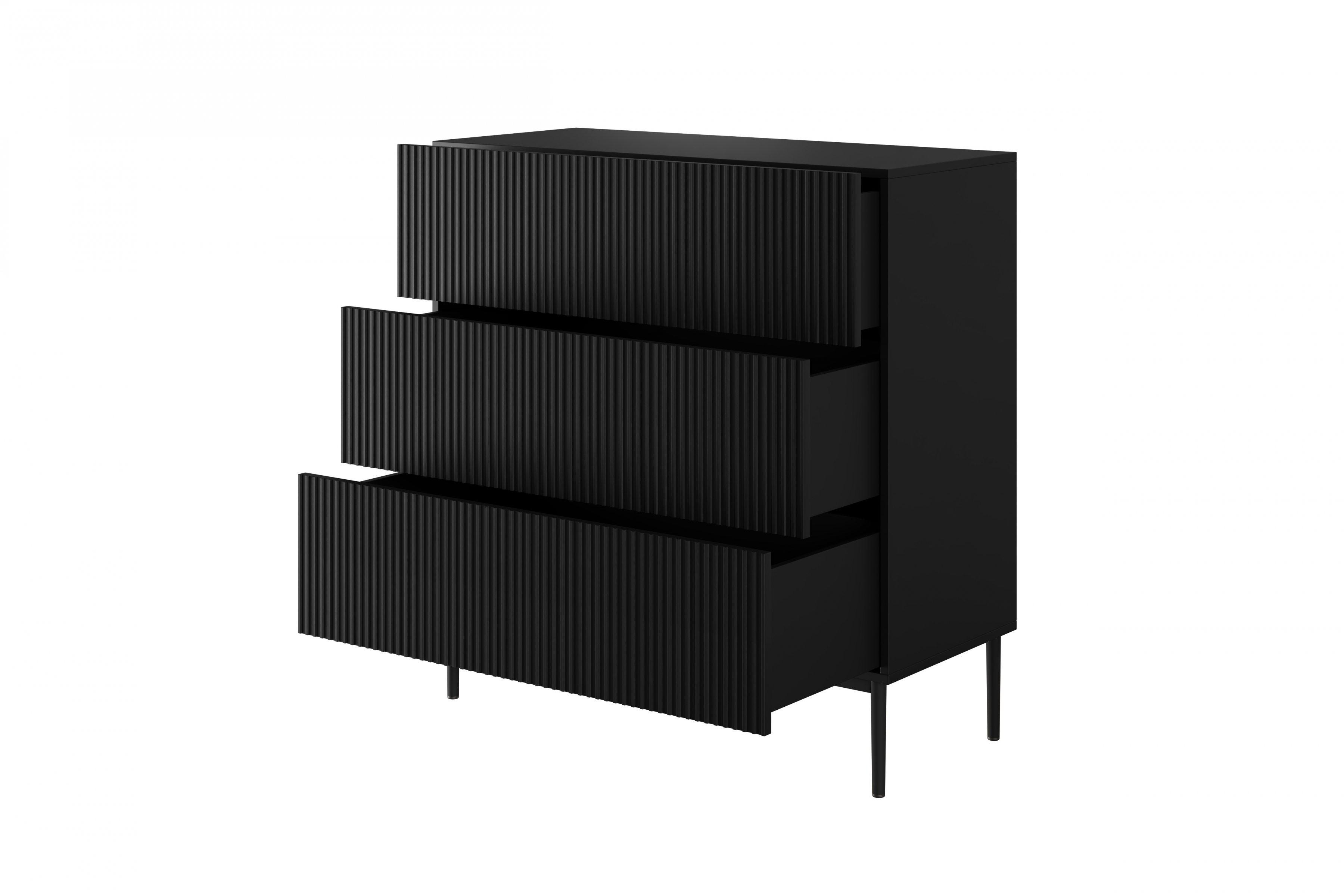 Komoda Nicole 100 cm - čierny mat / čierna Komoda so zásuvkami Nicole 100 cm - Čierny mat / čierny nozki