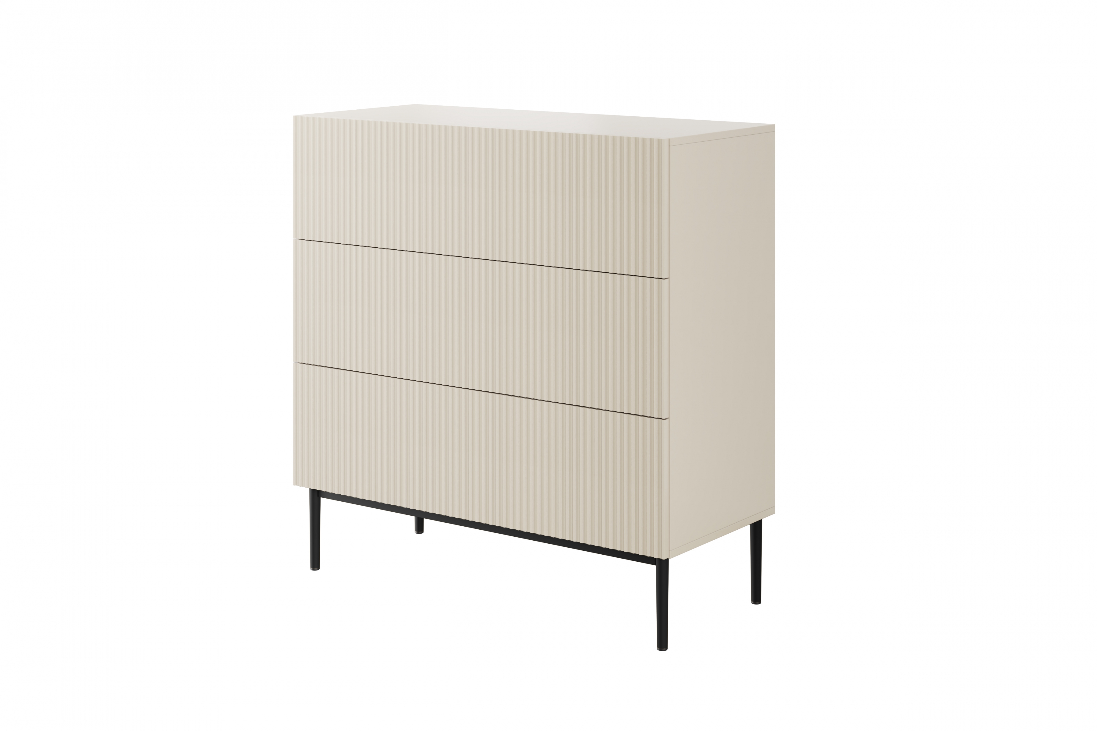 Komoda Nicole 100 cm - kašmírová / čierna Komoda so zásuvkami Nicole 100 cm - kašmír / čierny nozki