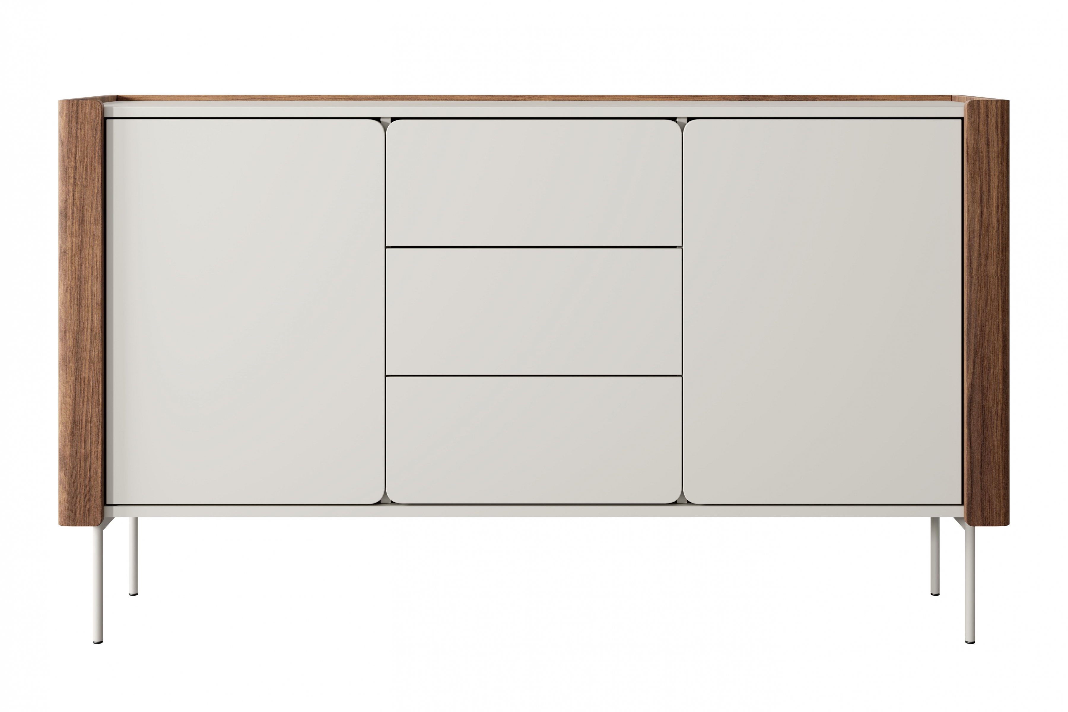 Komoda Pelavo 142 cm se zásuvkami - kašmír / ořech warmia Komoda se zásuvkami Pelavo 142 cm - kašmír / ořech warmia