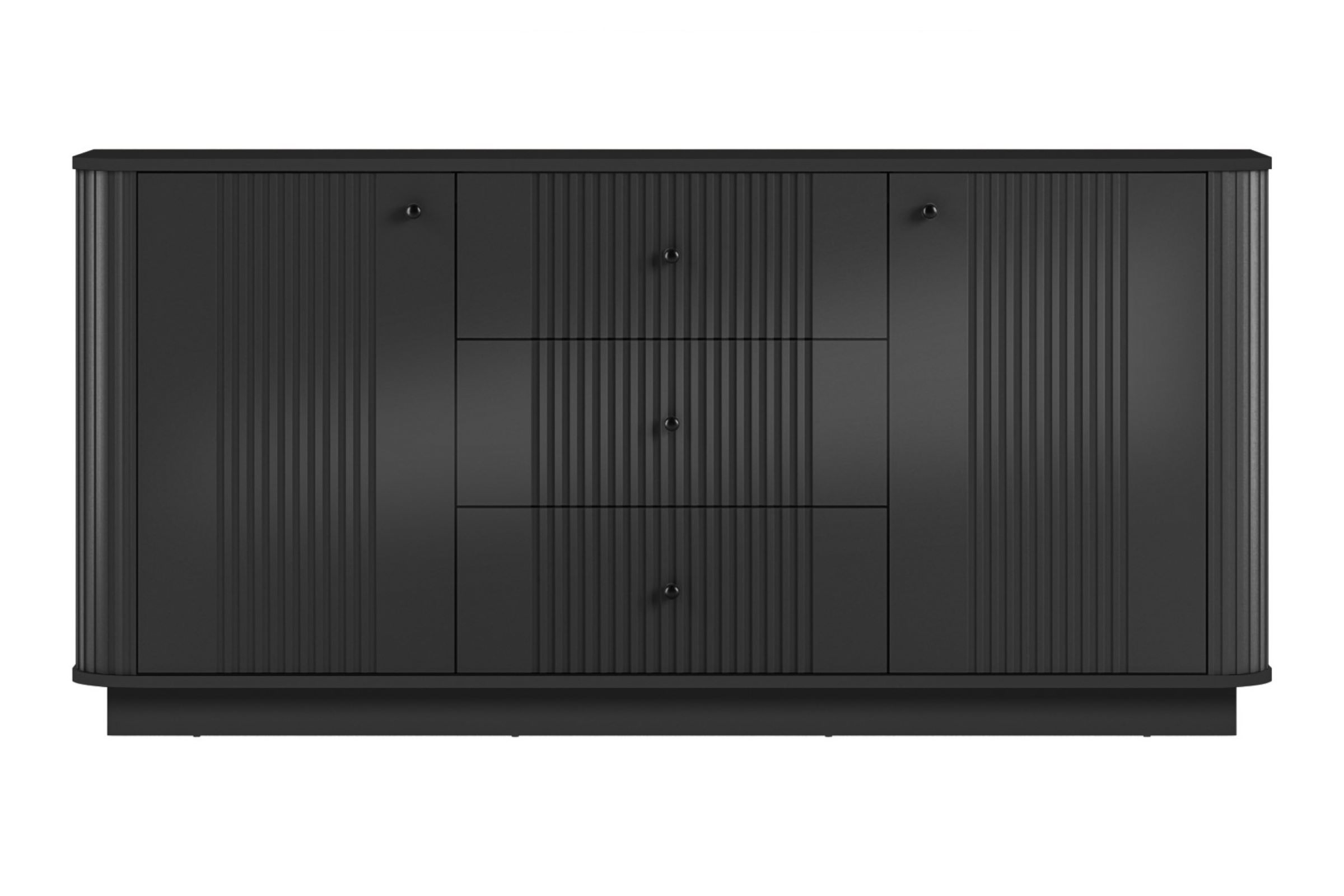 Komoda Vesper 160 cm se zásuvkami - černá / černé úchytky Komoda se zásuvkami Vesper 160 cm - černá / černá Úchytky