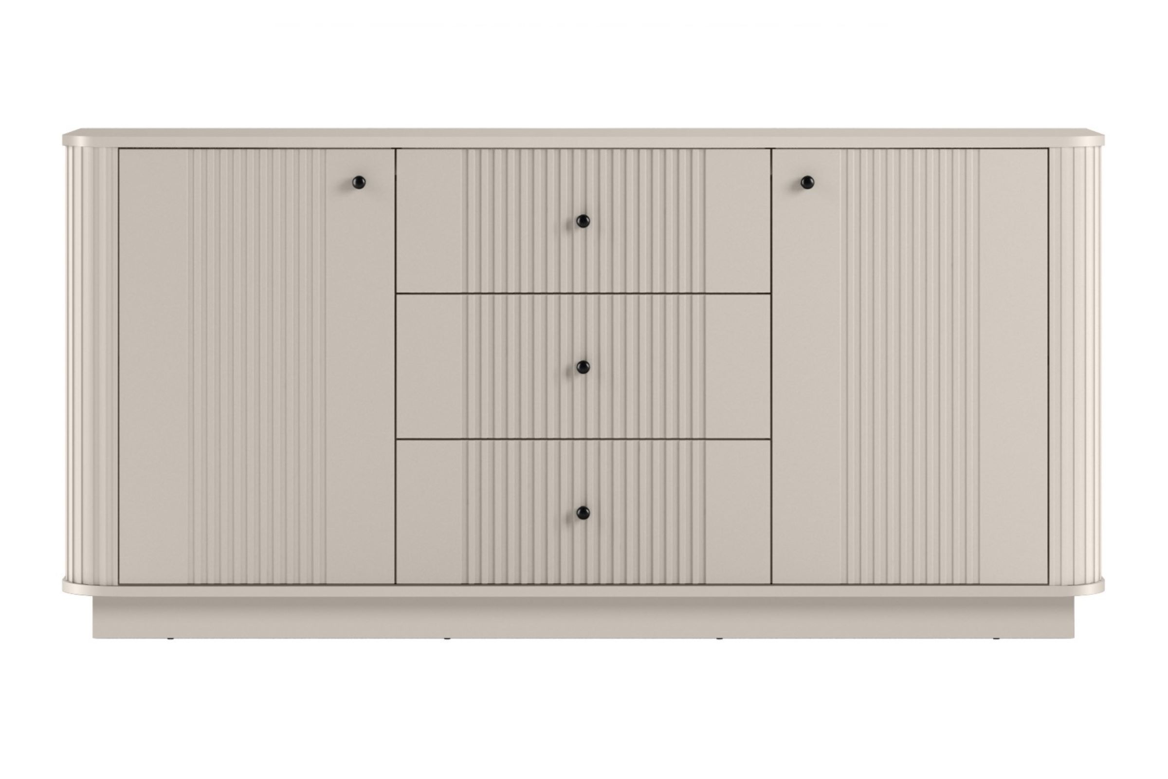 Komoda Vesper 160 cm se zásuvkami - kašmírová / černé úchytky Komoda se zásuvkami Vesper 160 cm - kašmír / černá Úchytky