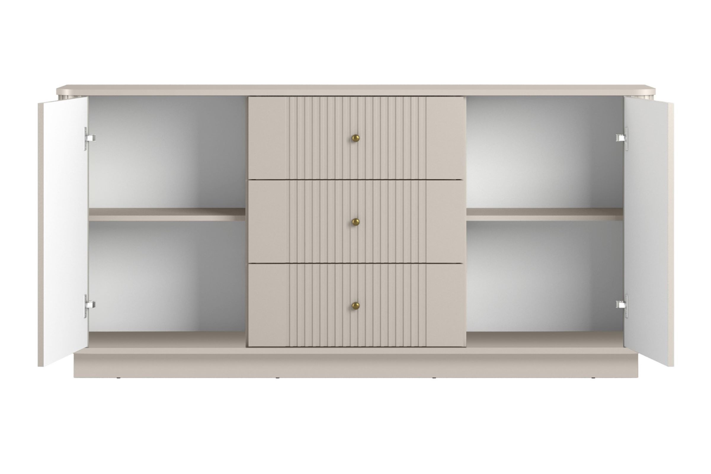 Komoda Vesper 160 cm se zásuvkami - kašmírová / zlaté úchytky Komoda se zásuvkami Vesper 160 cm - kašmír / zlote Úchytky