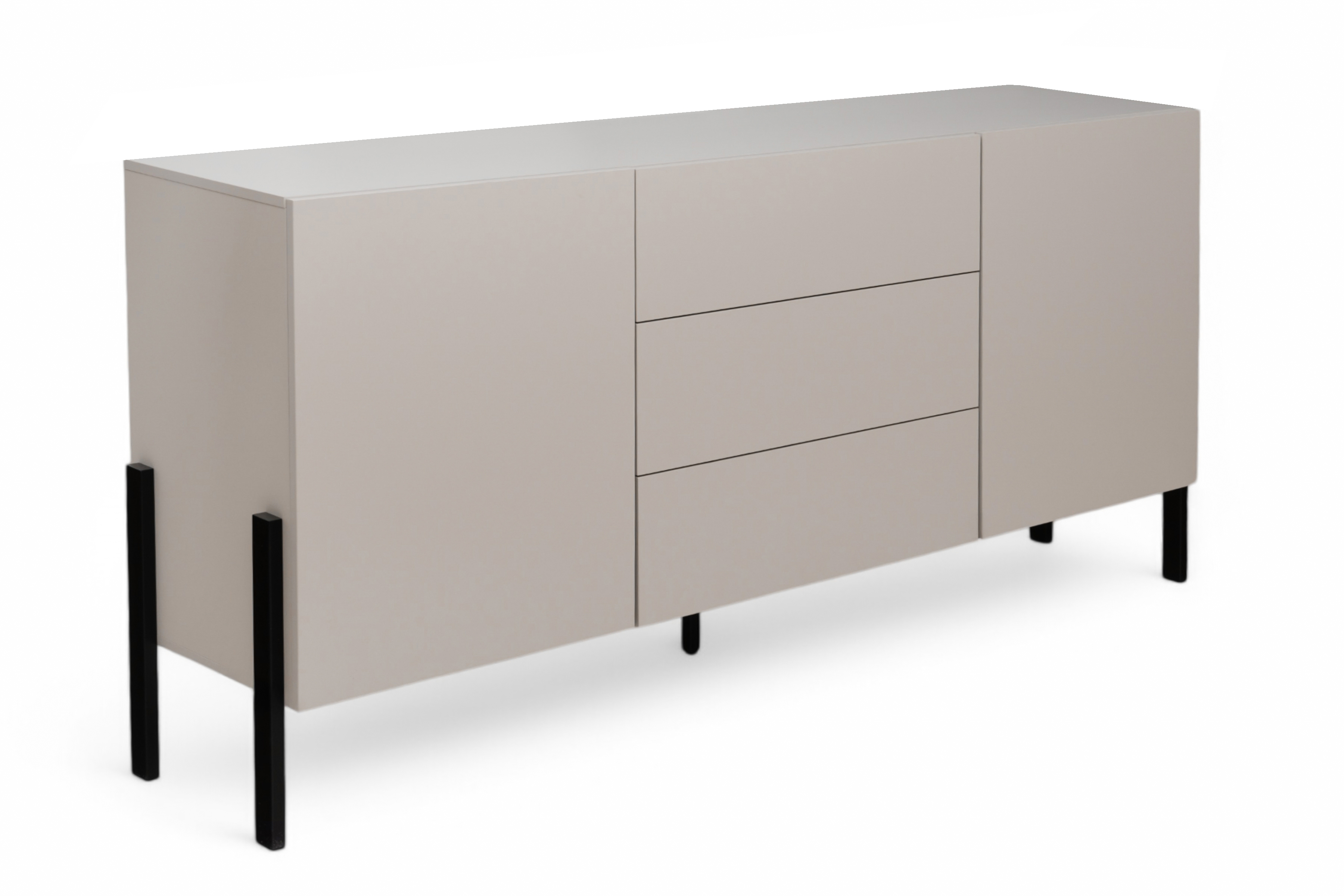 Komoda Jukon 184 cm se zásuvkami - kašmír / černé nohy Komoda se zásuvkami Wezilo 184 cm - kašmír / černé nožičky