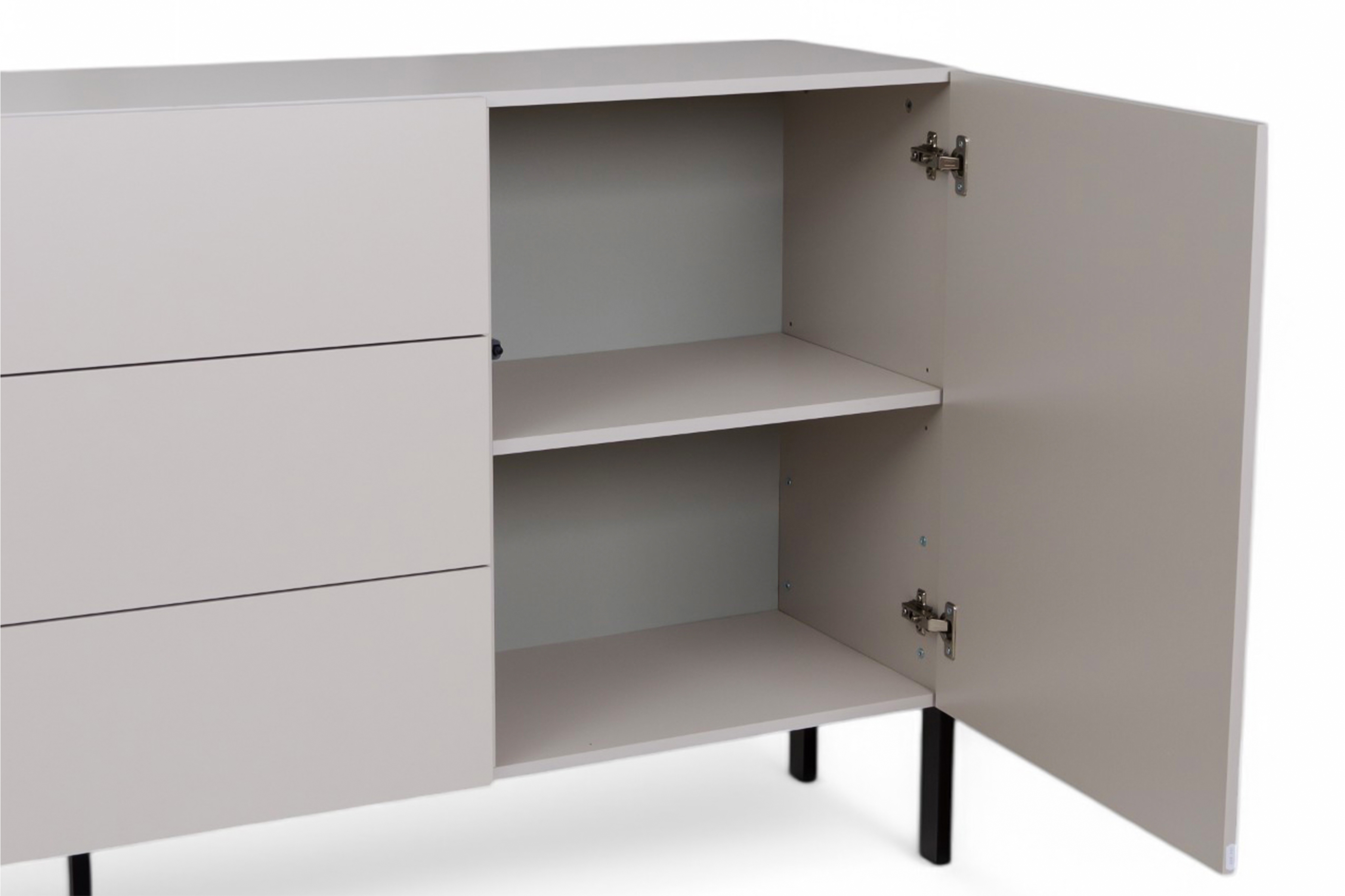 Komoda Jukon 184 cm se zásuvkami - kašmír / černé nohy Komoda se zásuvkami Wezilo 184 cm - kašmír / černé nožičky