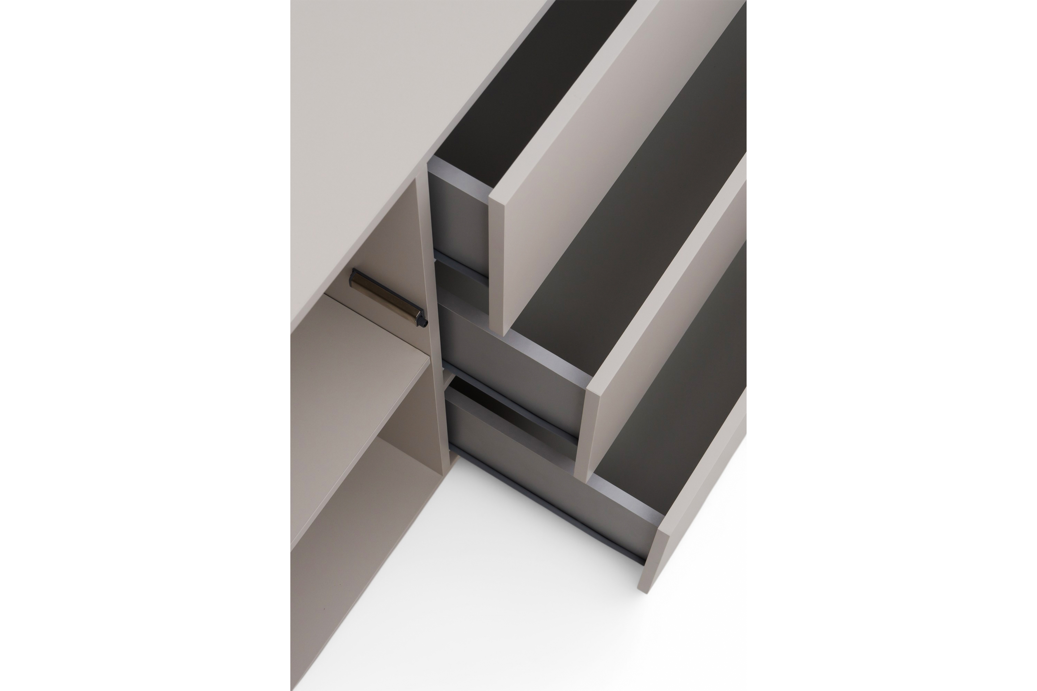 Komoda Jukon 184 cm se zásuvkami - kašmír / černé nohy Komoda se zásuvkami Wezilo 184 cm - kašmír / černé nožičky