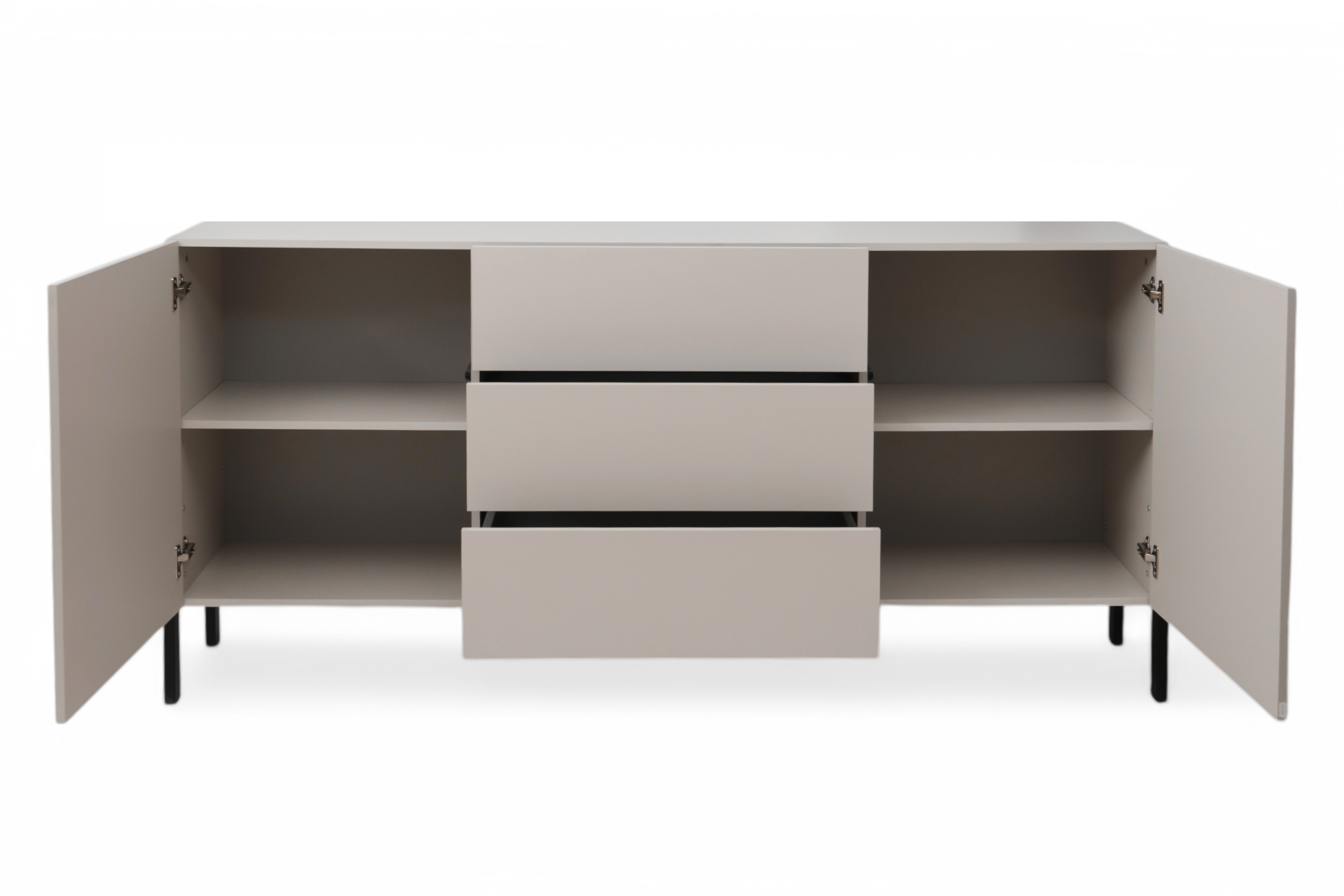 Komoda Jukon 184 cm se zásuvkami - kašmír / černé nohy Komoda se zásuvkami Wezilo 184 cm - kašmír / černé nožičky