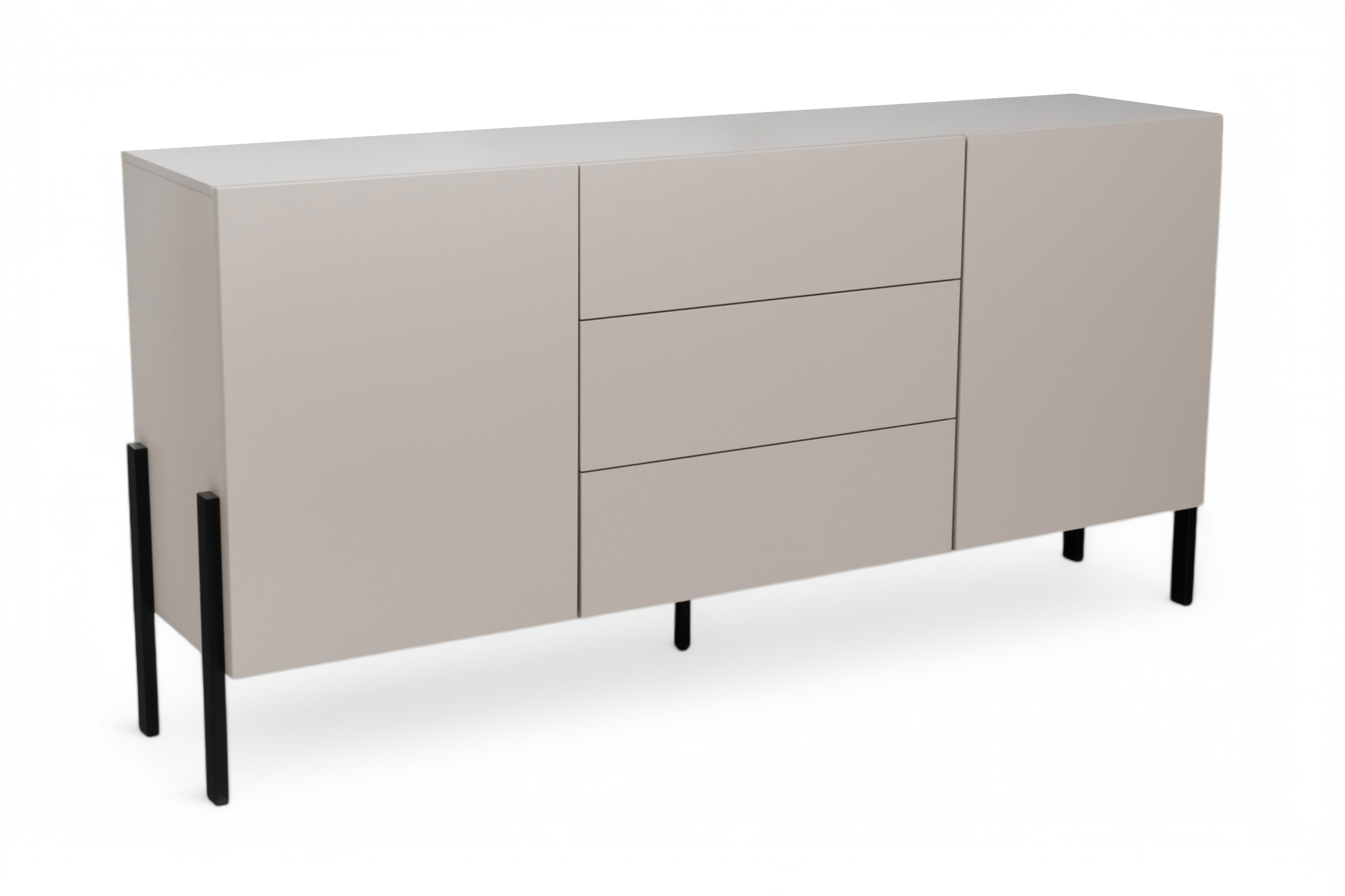 Komoda Jukon 184 cm se zásuvkami - kašmír / černé nohy Komoda se zásuvkami Wezilo 184 cm - kašmír / černé nožičky