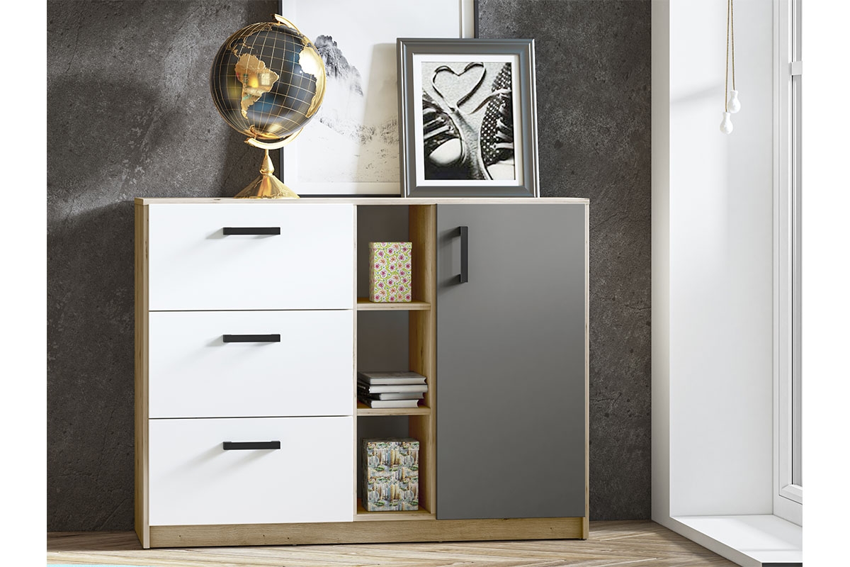 Komoda s tromi zásuvkami Makat 06 Komoda z uchytami