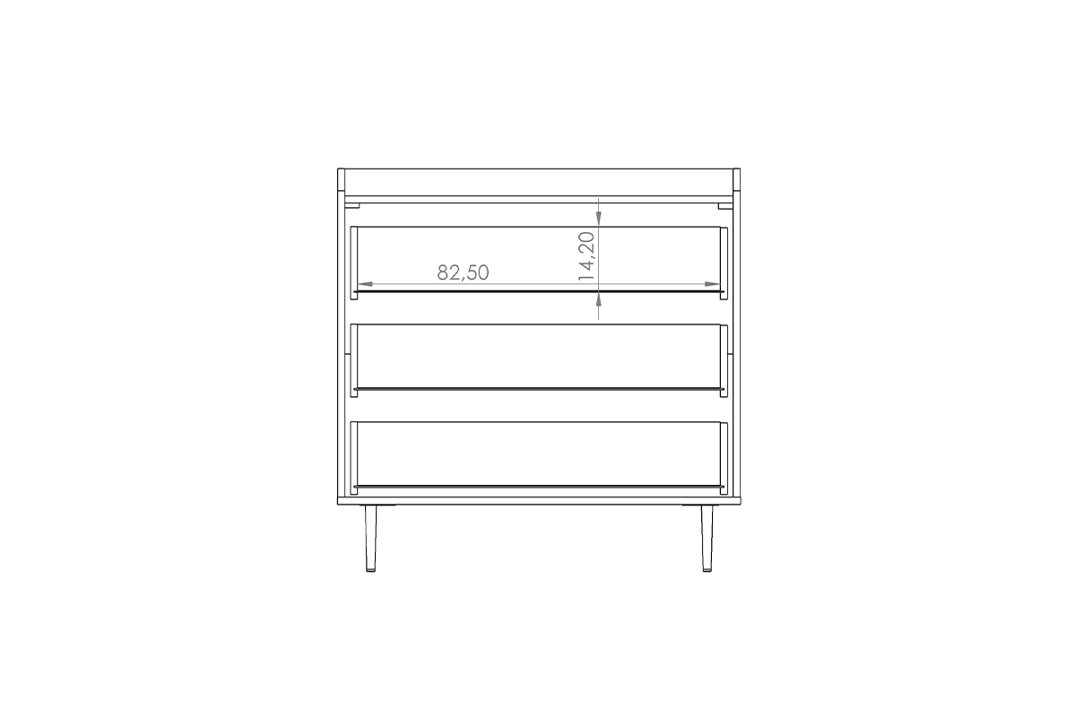 Komoda Kastelio s 3 zásuvky - brandy castello Komoda do obývacího pokoje