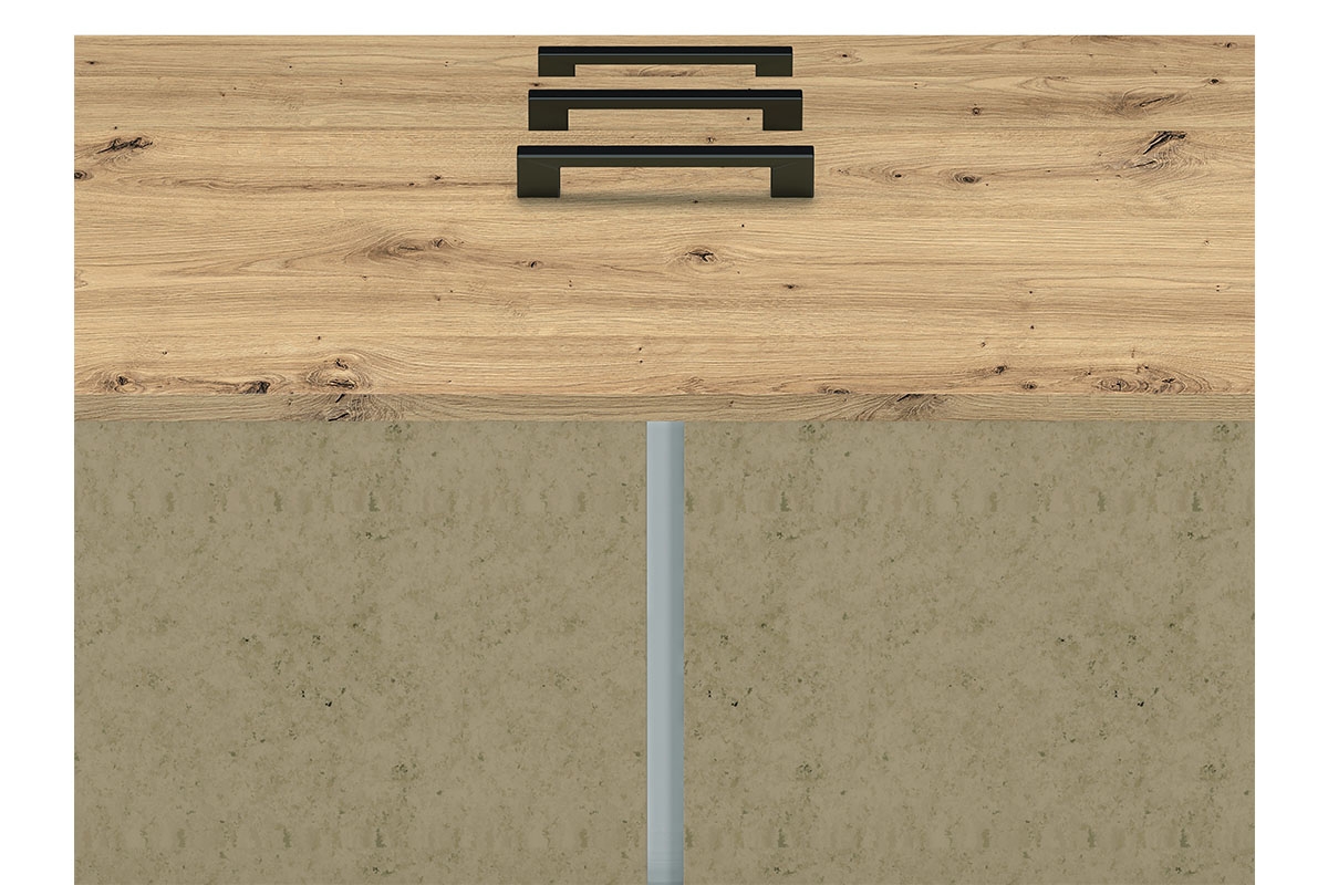 Komoda Klarso 09 so zásuvkami 92 cm - Dub artisan Komoda z uchytami