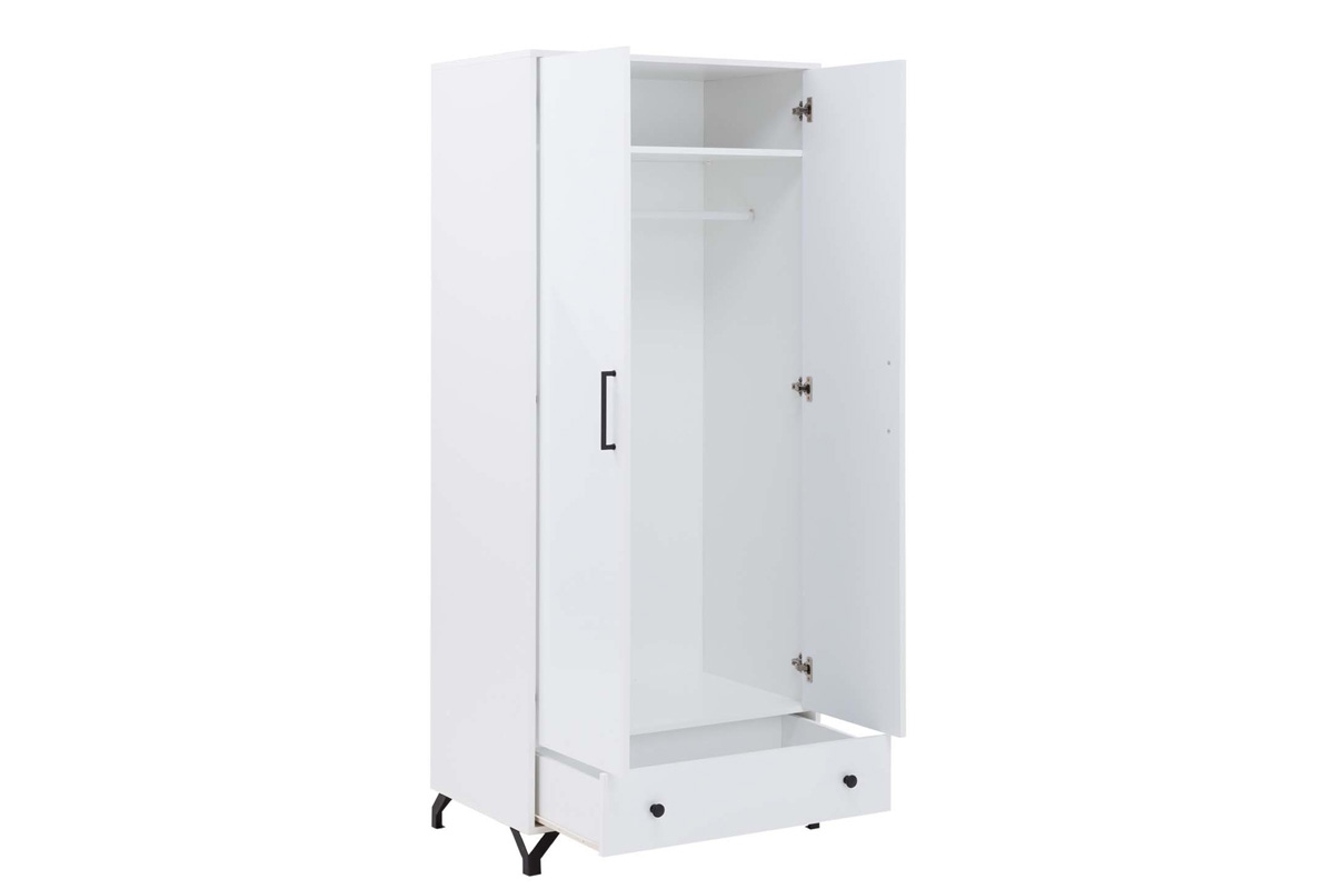 Studentský pokoj Bergen I - bílá praktická skříň