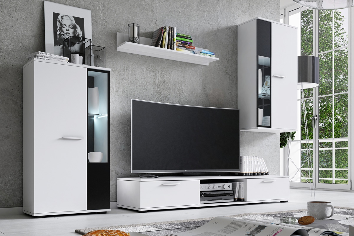 Sestava nábytku do obývacího pokoje Kaja - bílá mat Obývací stěna Kaja