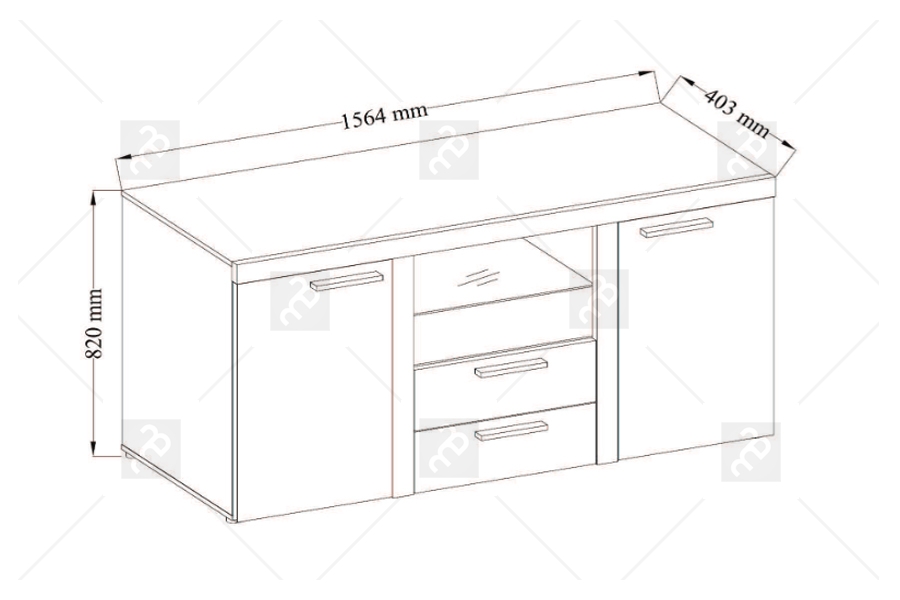 Sestava nábytku Luiza - dub sonoma stylový a funkční nábytek