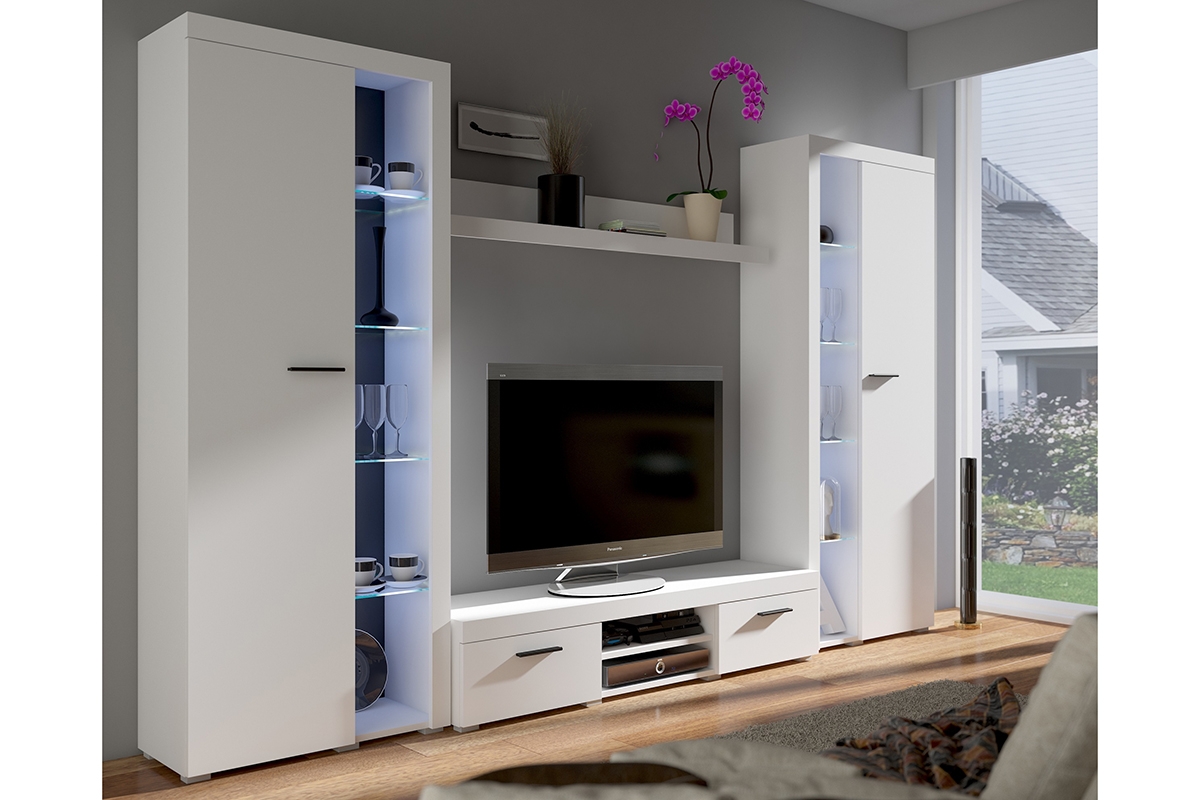 Obývací sestava Luiza XL - bílý mat Obývací stěna Rumba XL