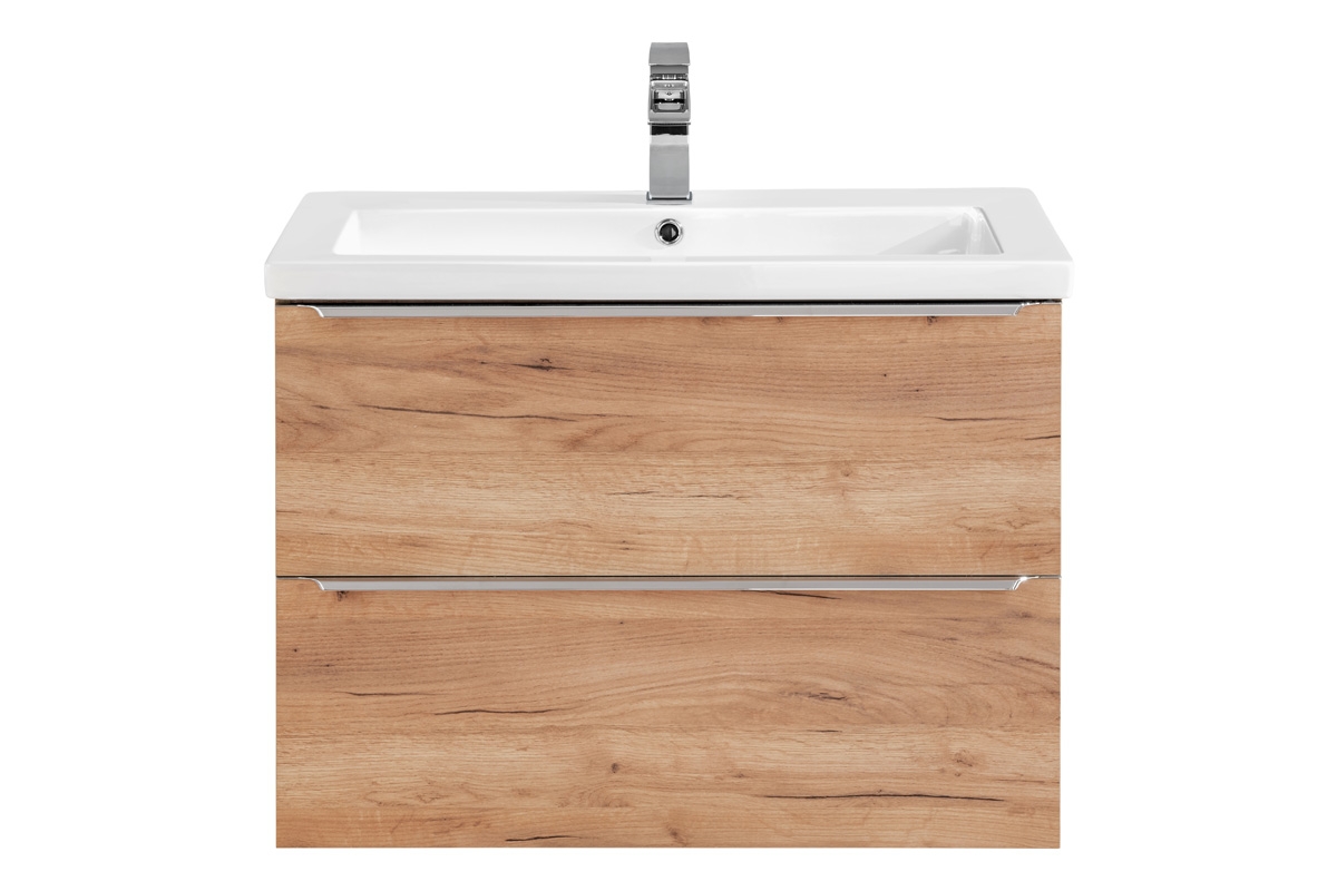 Koupelnová sestava s umyvadlem Capri 80 cm - dub žlutý prvky do koupelny