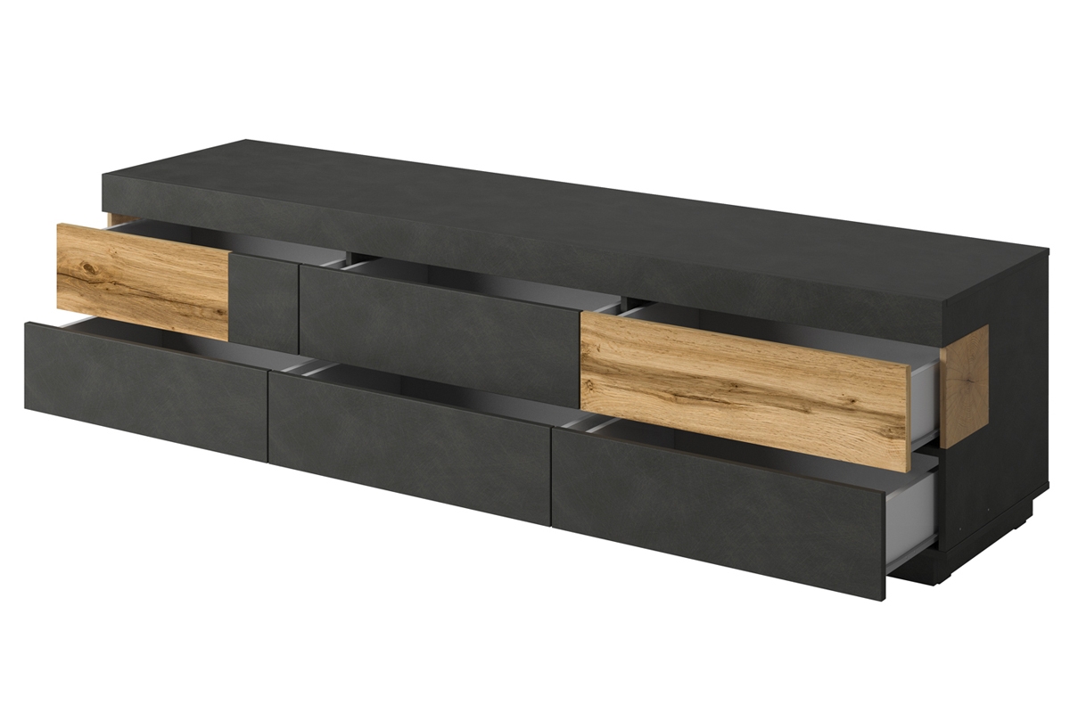 Obývací stěna Silke I - matera / dub wotan tv se zásuvkami