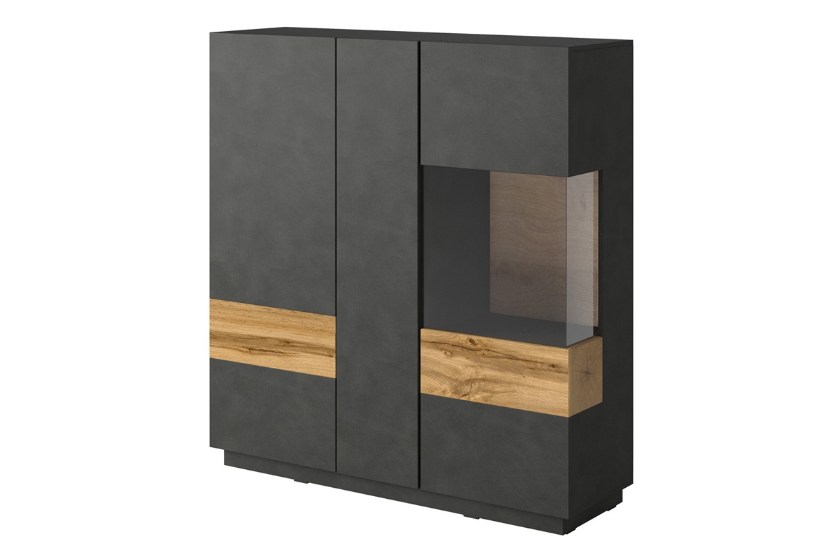 Obývacia stena moderná Silke III 241NGY Matera/Matera - wotan Vitrína presklená 