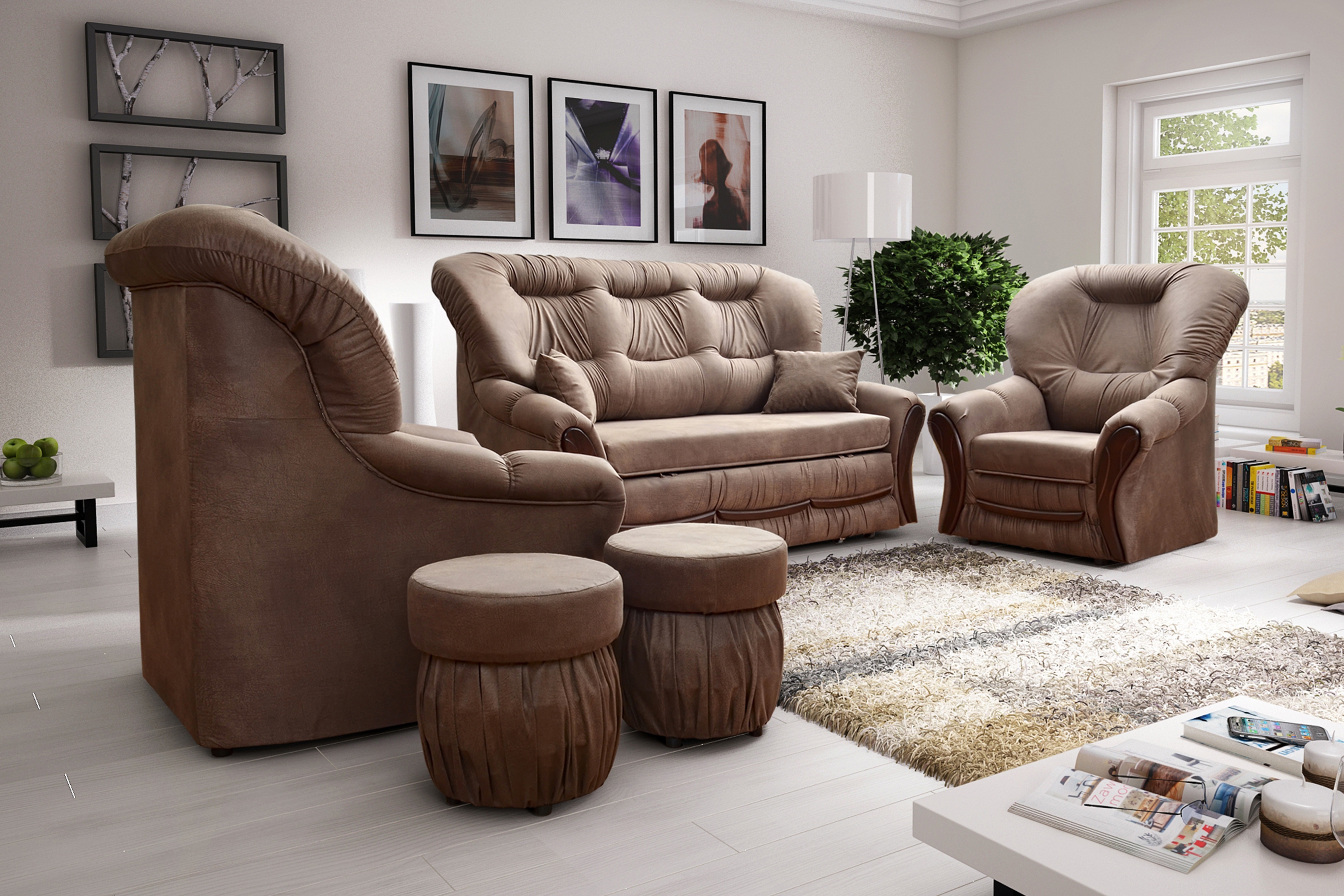 Sedací souprava Evita II  Systém k odpočinku do obývacího pokoje Evita II