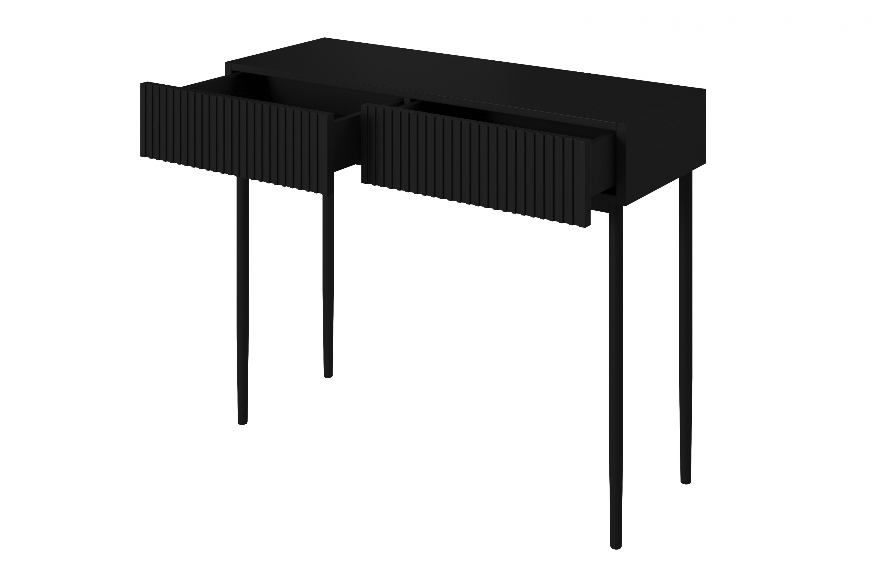 Toaletní stolek Nicole 100 cm se zásuvkami - černý mat / černé nohy konzole / Toaletní stolek Nicole 100 cm se zásuvkami - černá mat / černá nozki