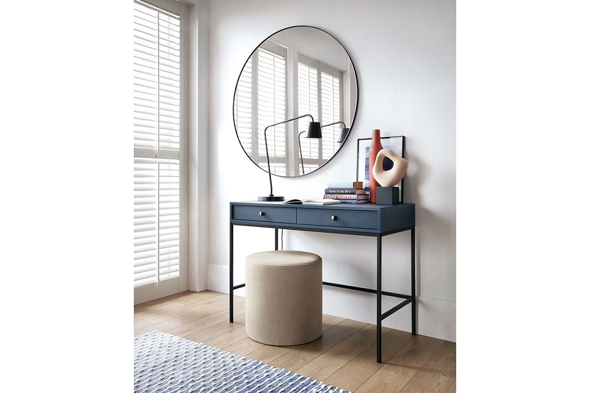Konzolový stolík Eladia 103,5 cm - tmavomodrá Toaletný stolík