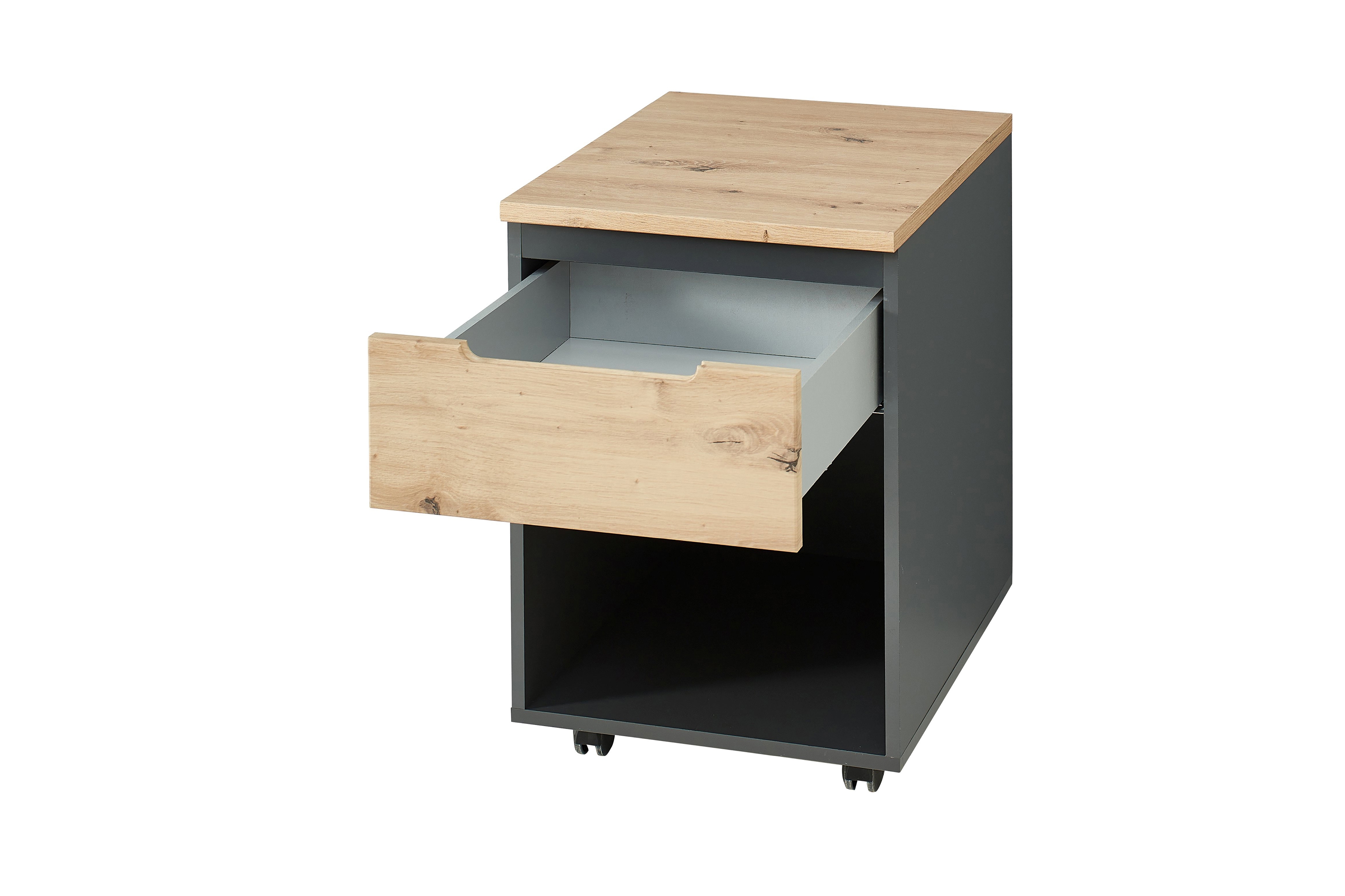 Kontejner Brego 45 cm - dub artisan / grafitová Zásuvkový kontejner Brego 45 cm - dub artisan/grafit