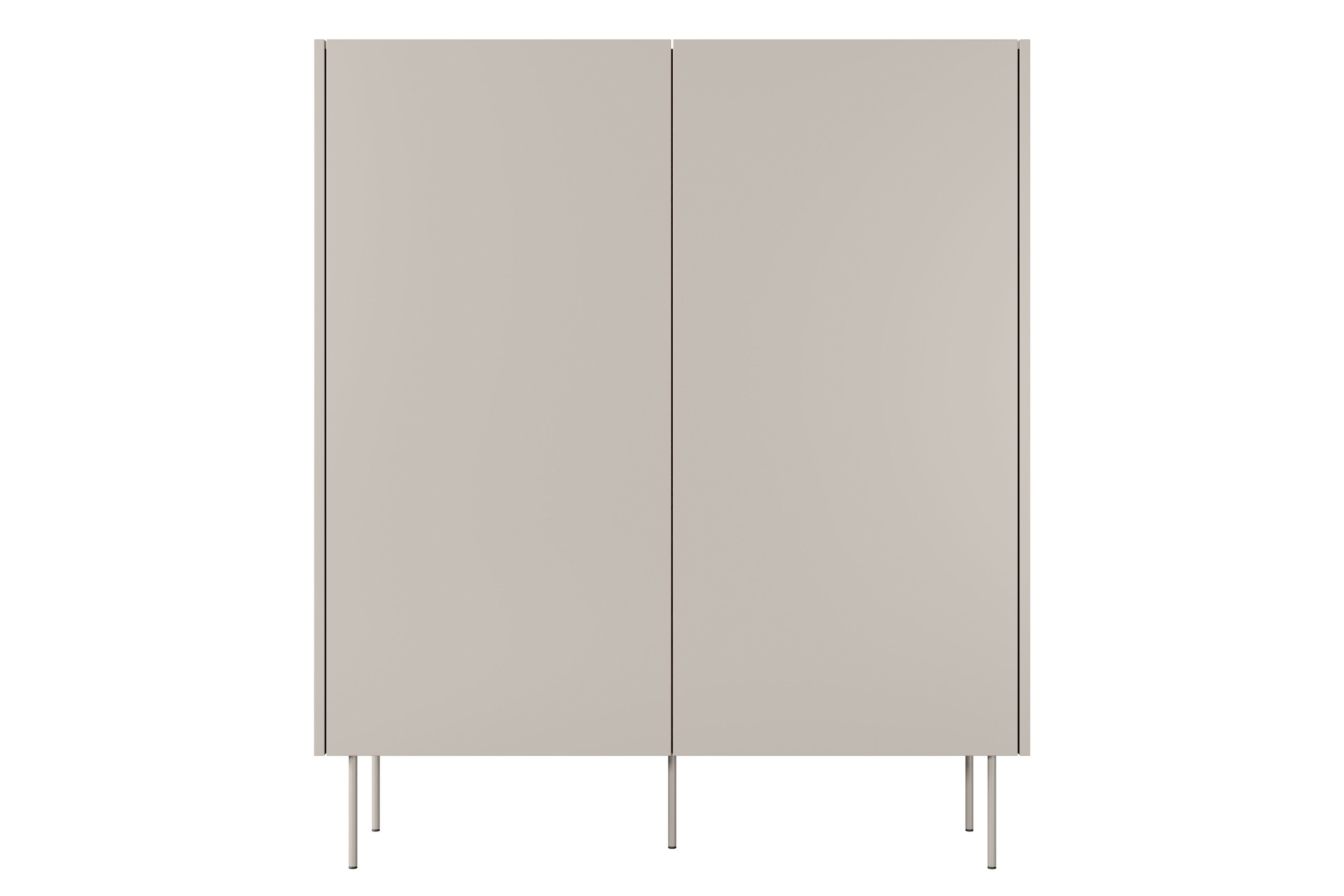 Vysoká komoda Desin 120 cm se skrytými zásuvkami - kašmír / dub nagano Kredenc Desin z ukrytymi zásuvkami i metalowymi nogami 120 cm - kašmír / dub nagano