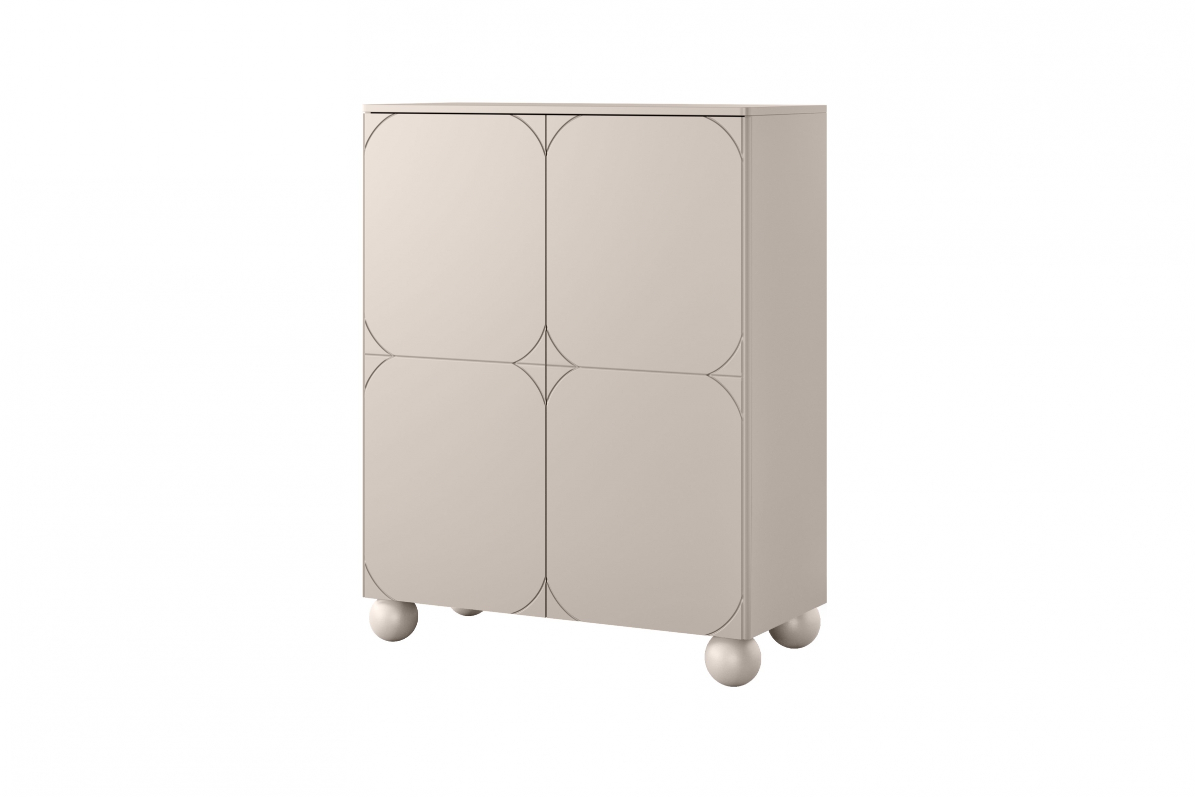 Vysoká komoda Sonatia II 120 cm s dvomi skrytými zásuvkami – kašmírová Komoda kašmír